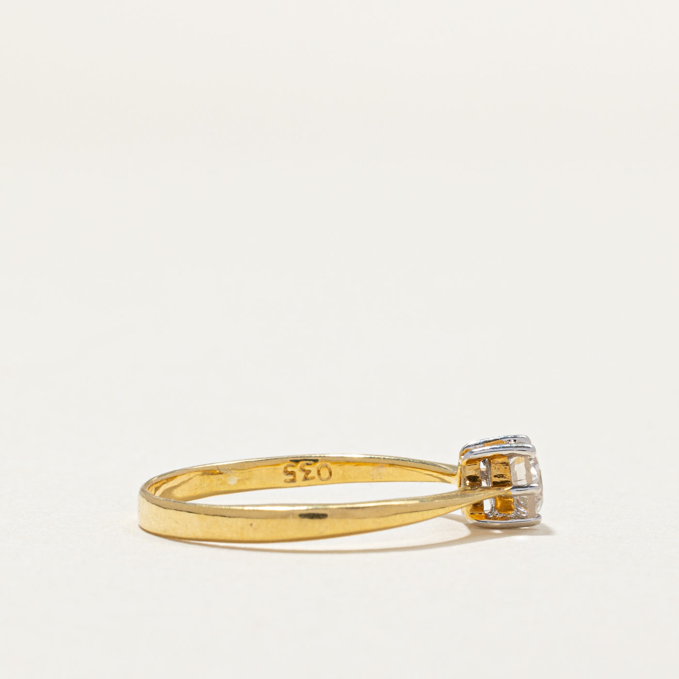 Solitaire Diamond Reverse Tapered Ring | 0.35ct | SZ 6.5