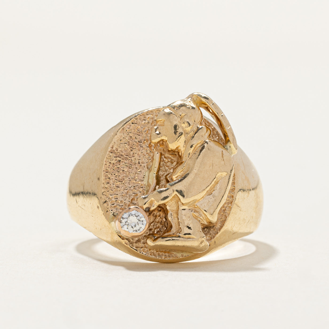 14K Diamond Signet Ring | 0.10ct | SZ 11