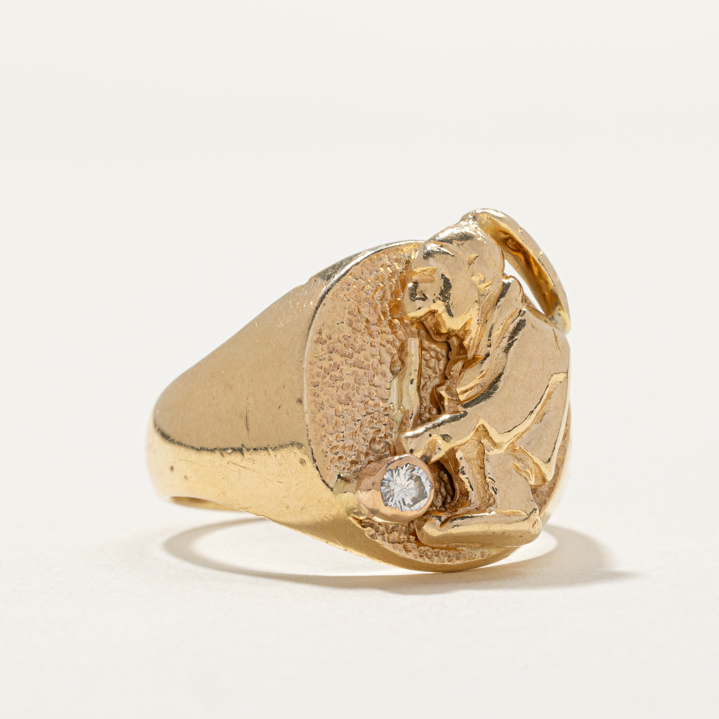14K Diamond Signet Ring | 0.10ct | SZ 11