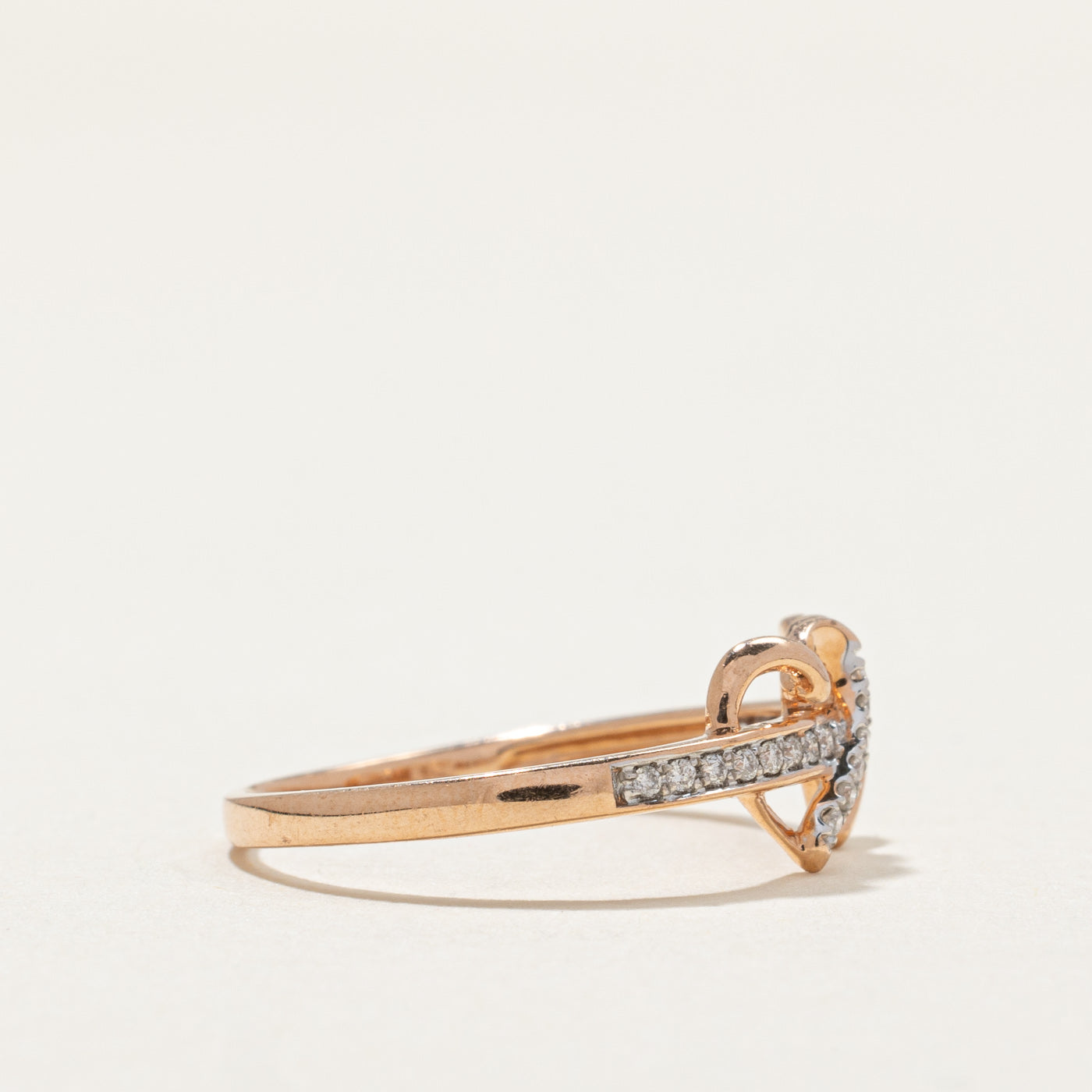 Two Hearts Semi Eternity Ring | 0.07ctw | SZ 6.5