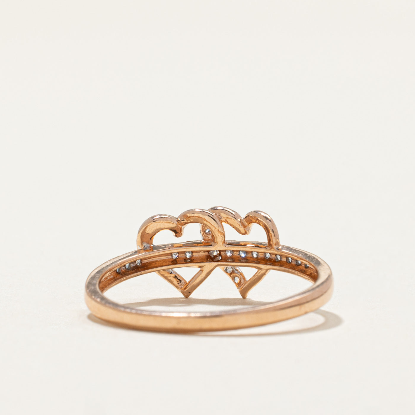 Two Hearts Semi Eternity Ring | 0.07ctw | SZ 6.5