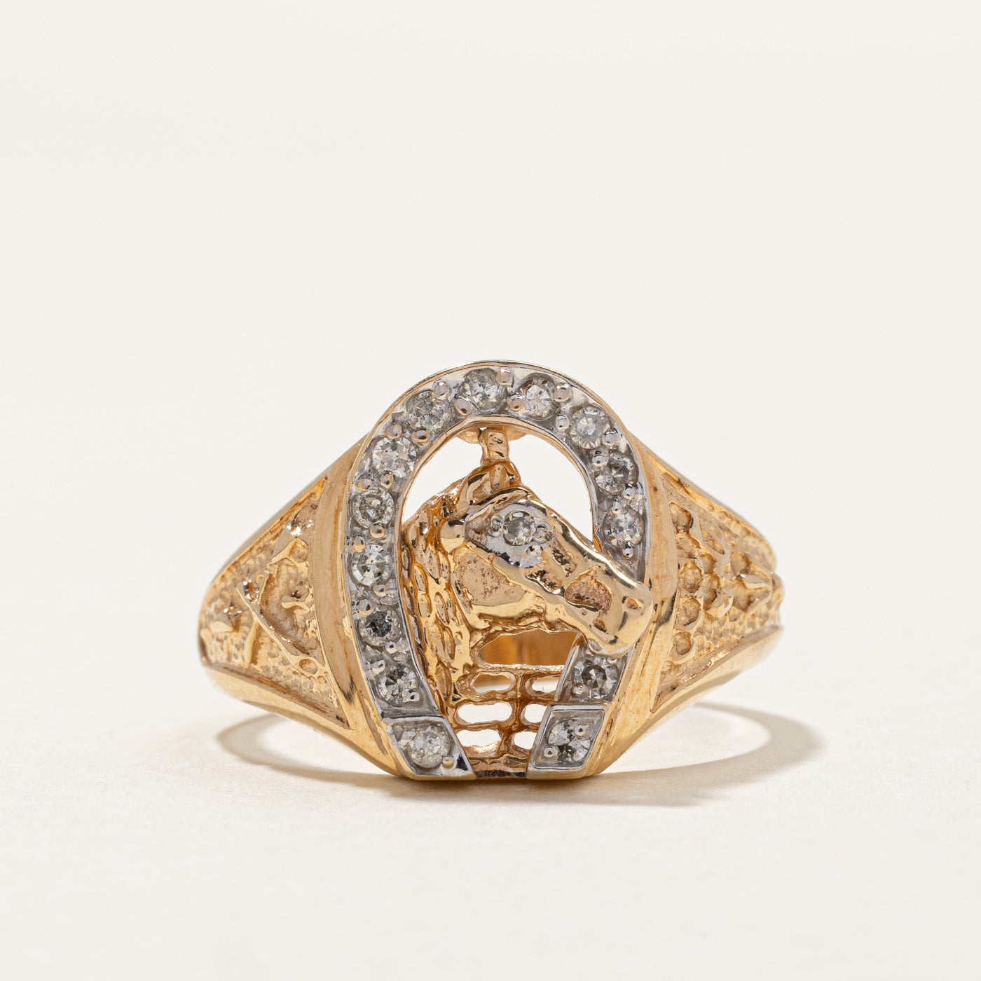 Horseshoe & Horse Diamond Ring | 0.28ctw | SZ 10