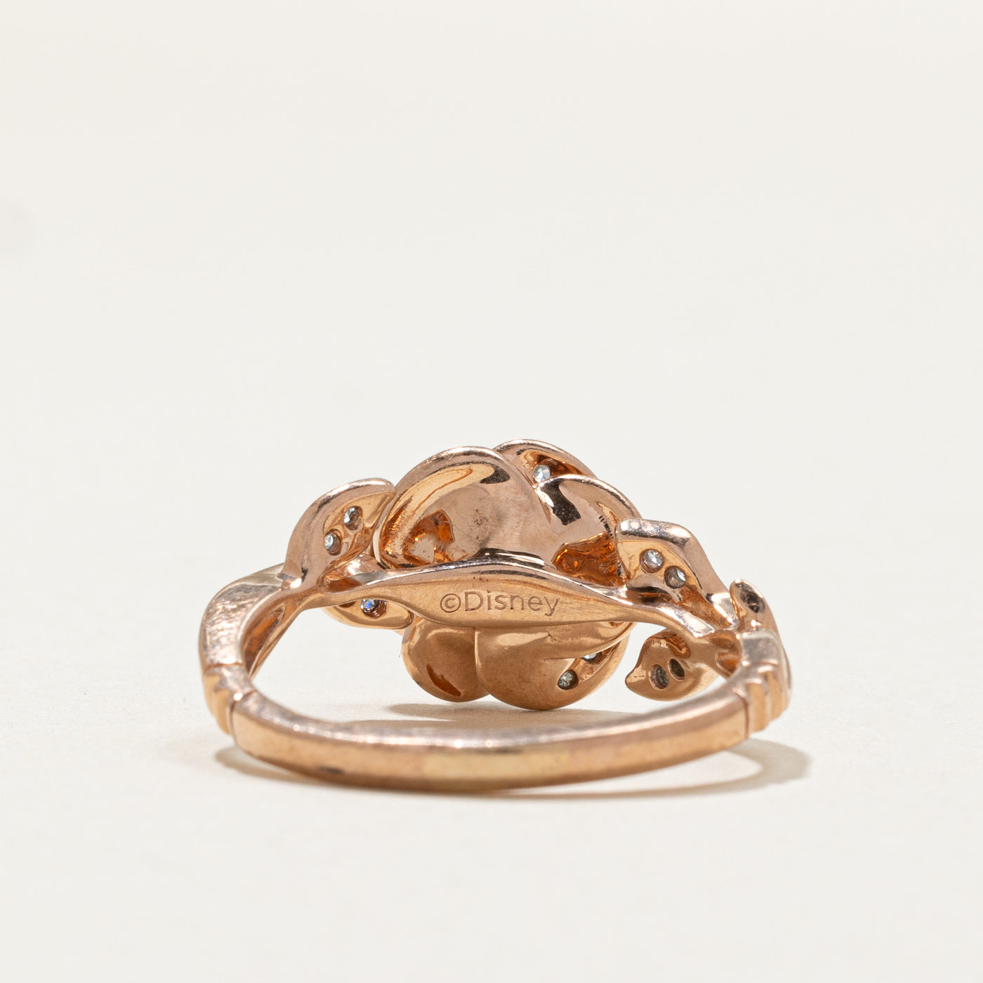 'Disney' 10K Rose Gold Rose Ring | 0.10ctw | SZ 5