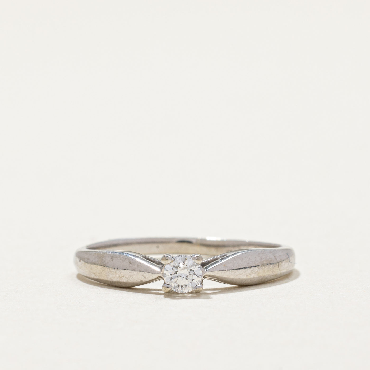 Solitaire Diamond Reverse Tapered Ring | 0.10ct | SZ 4.75