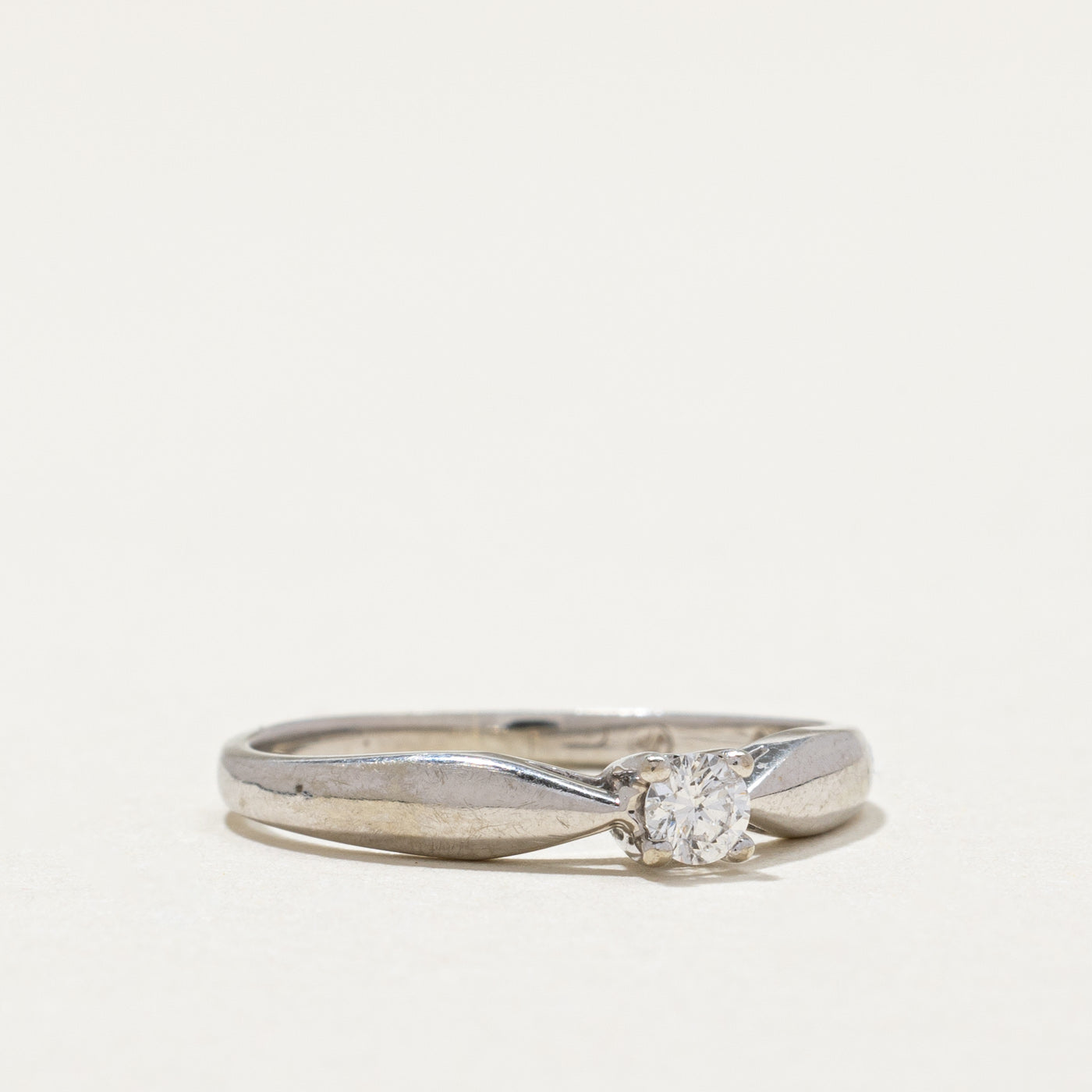 Solitaire Diamond Reverse Tapered Ring | 0.10ct | SZ 4.75