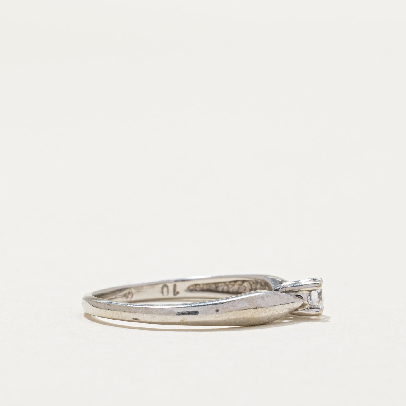 Solitaire Diamond Reverse Tapered Ring | 0.10ct | SZ 4.75