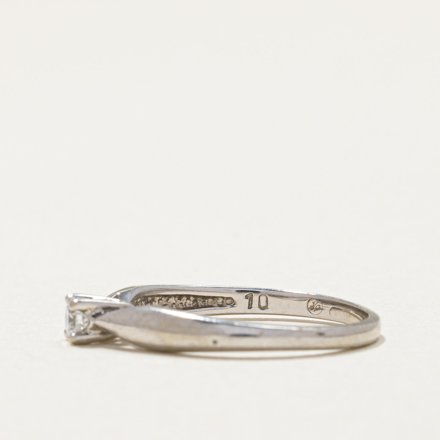 Solitaire Diamond Reverse Tapered Ring | 0.10ct | SZ 4.75