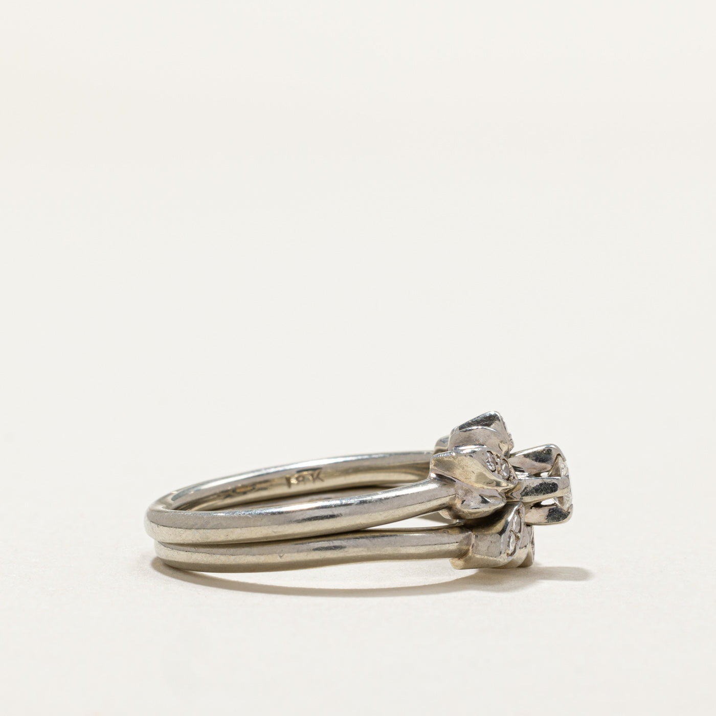 Diamond Cluster Wedding Ring Set | 0.21ctw | SZ 5.5