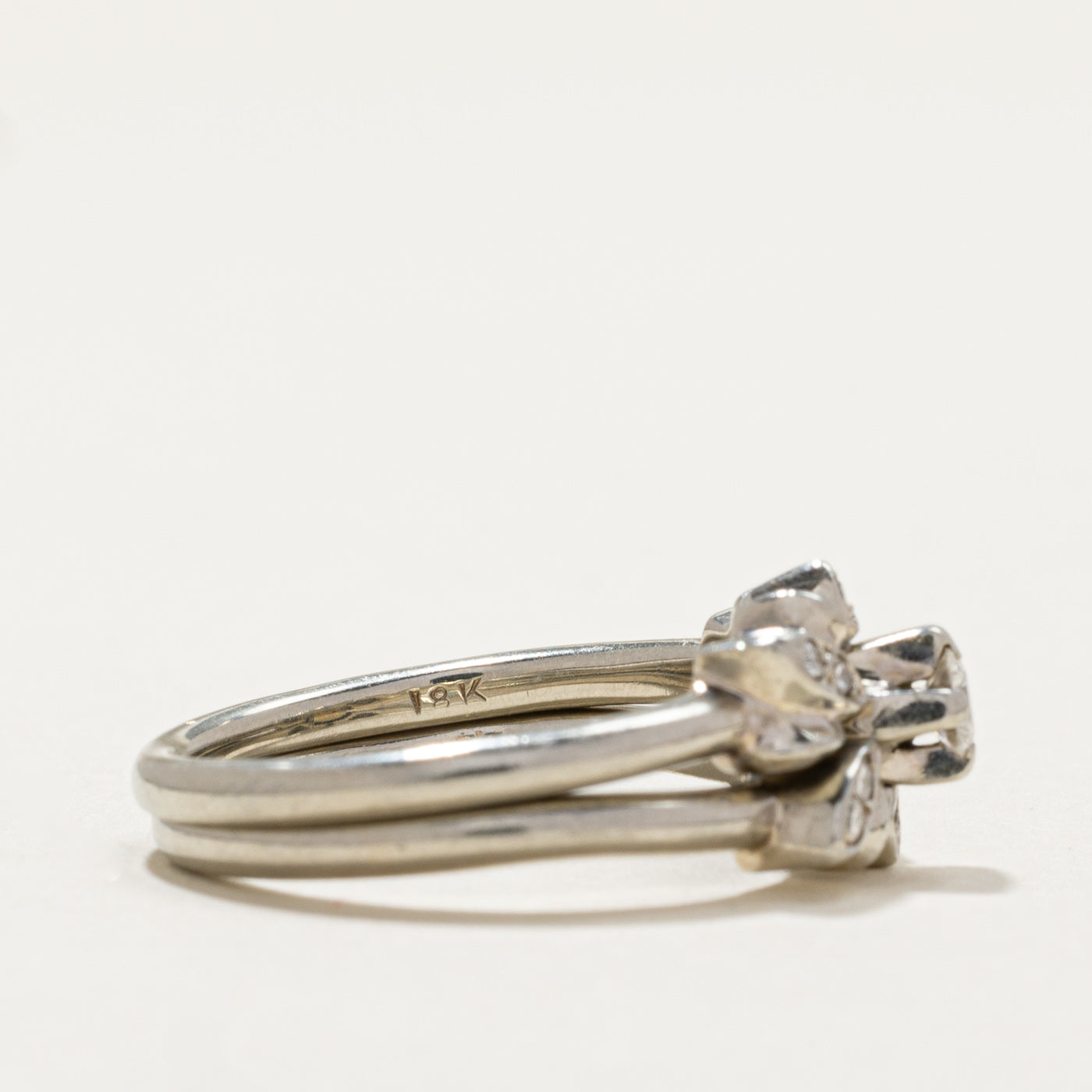 Diamond Cluster Wedding Ring Set | 0.21ctw | SZ 5.5