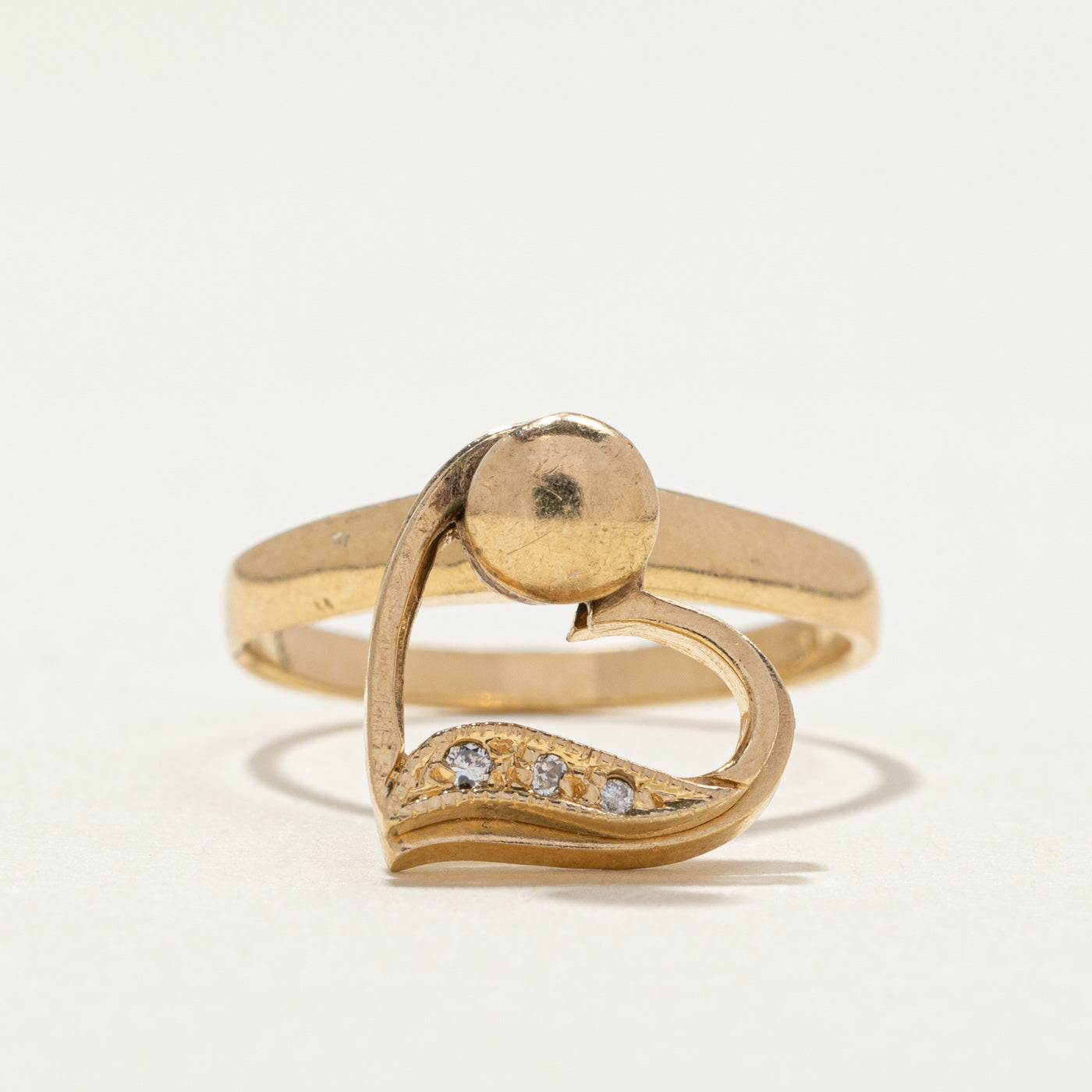 Spinning Hearts Diamond Ring | 0.02ctw | SZ 5.5