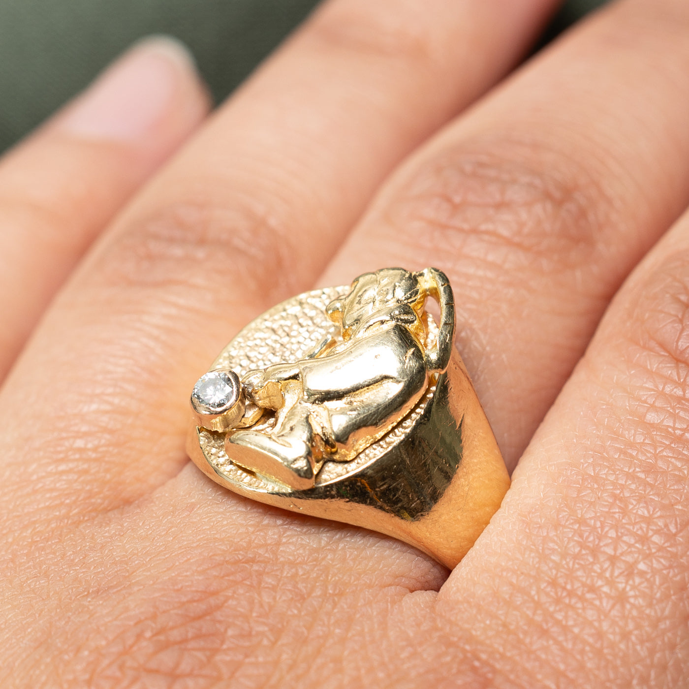 14K Diamond Signet Ring | 0.10ct | SZ 11