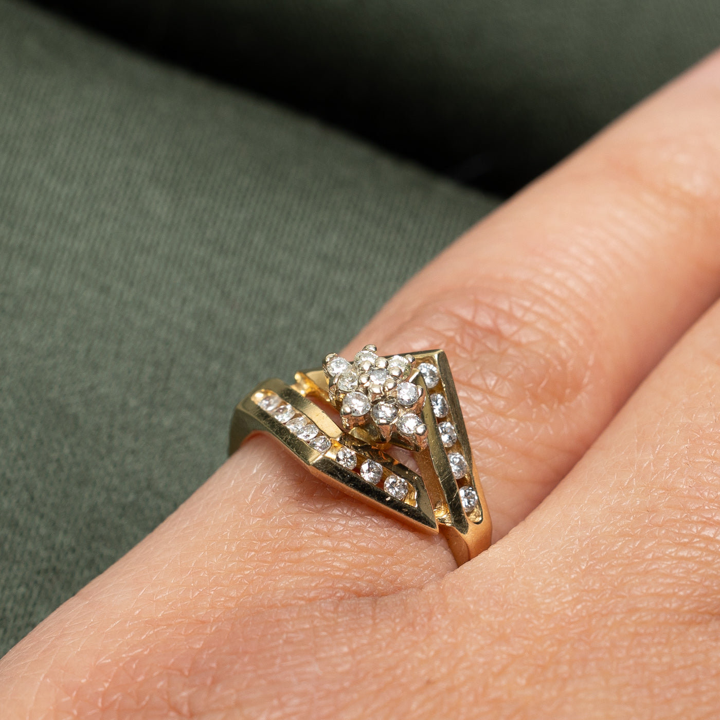 Diamond Cluster Rhombus Shaped Ring | 0.30ctw | SZ 5.25