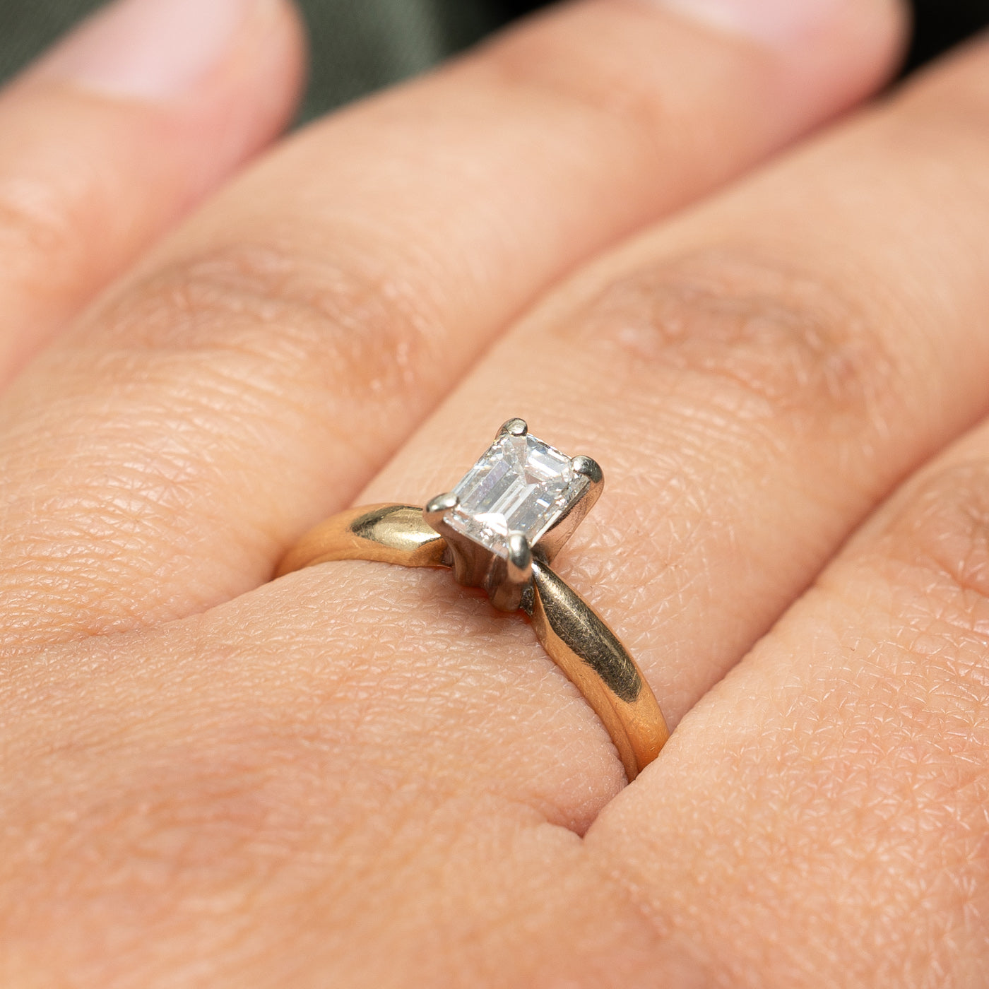 Solitaire Emerald Cut Diamond Engagement Ring | 0.70ct | SZ 8