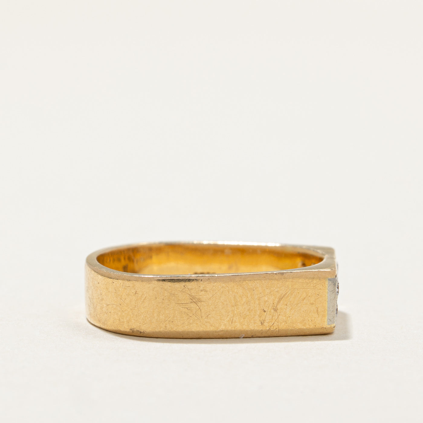Double Row Diamond Soft Square Band | 0.20ctw | SZ 6.5
