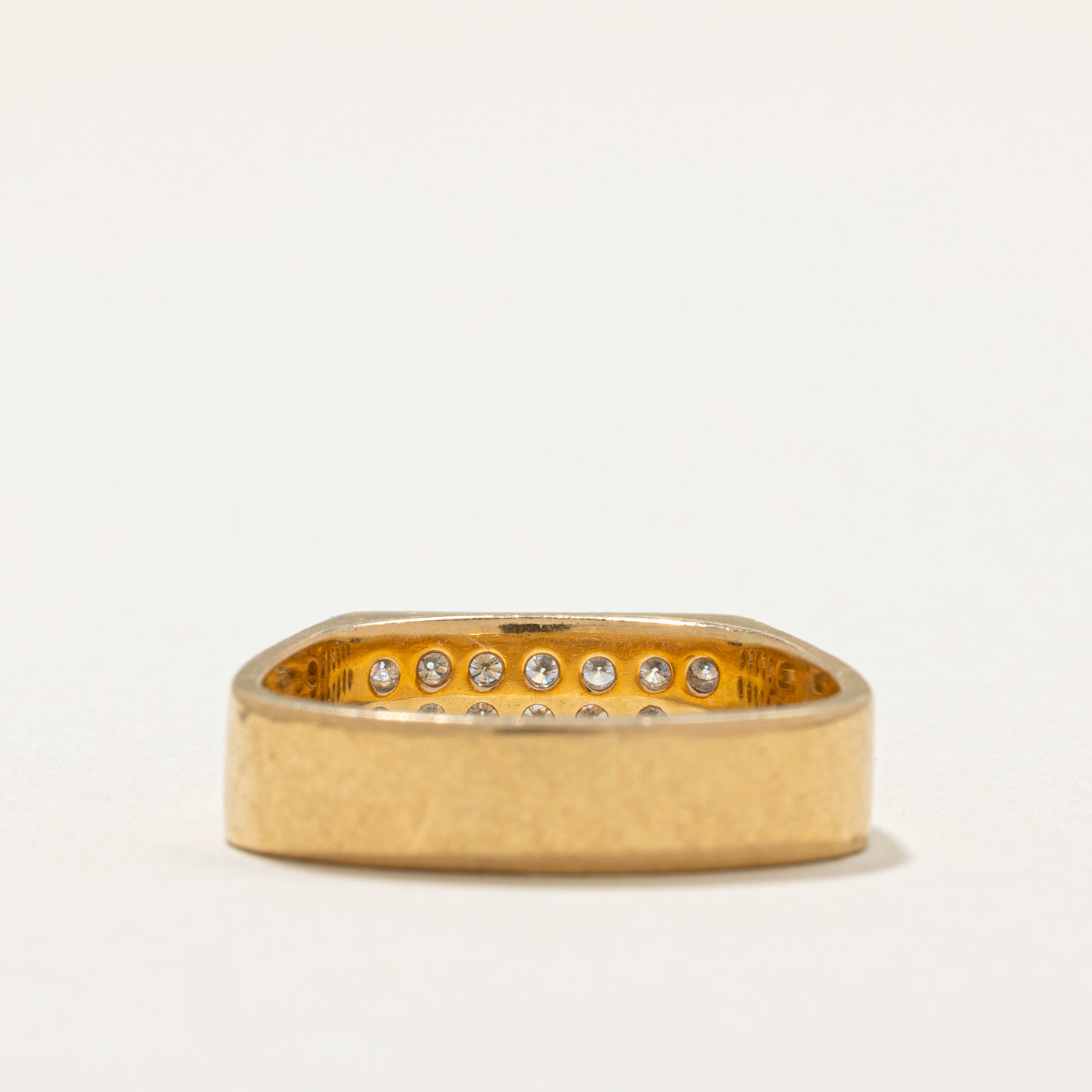 Double Row Diamond Soft Square Band | 0.20ctw | SZ 6.5