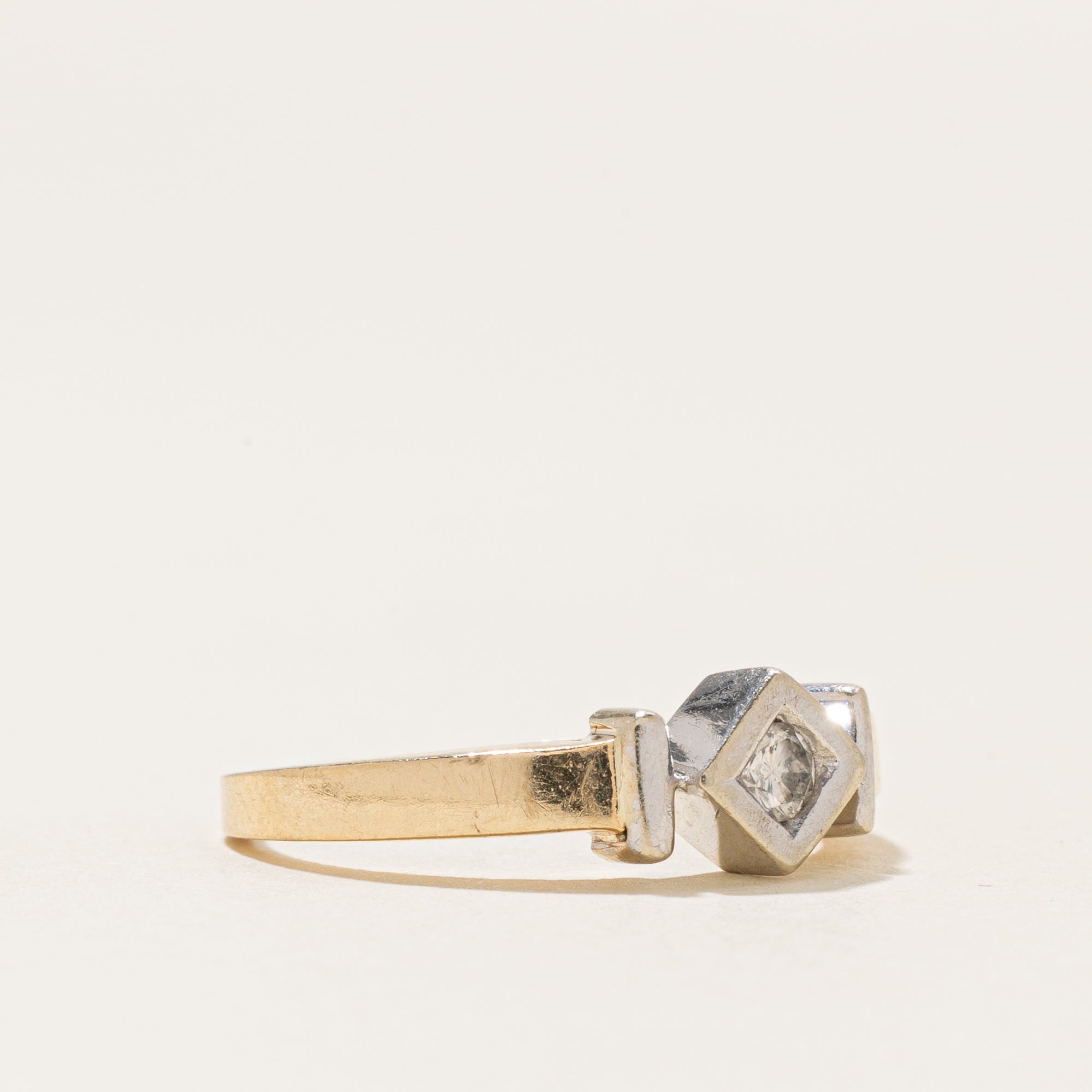 Bezel Set Diamond Geometric Ring | 0.09ctw | SZ 6.0 |