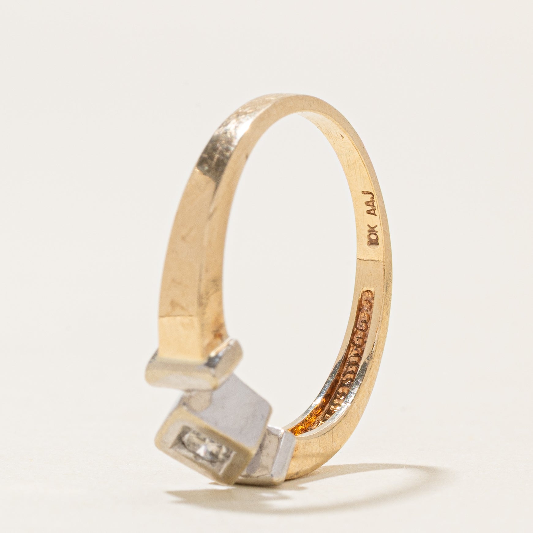 Bezel Set Diamond Geometric Ring | 0.09ctw | SZ 6.0 |