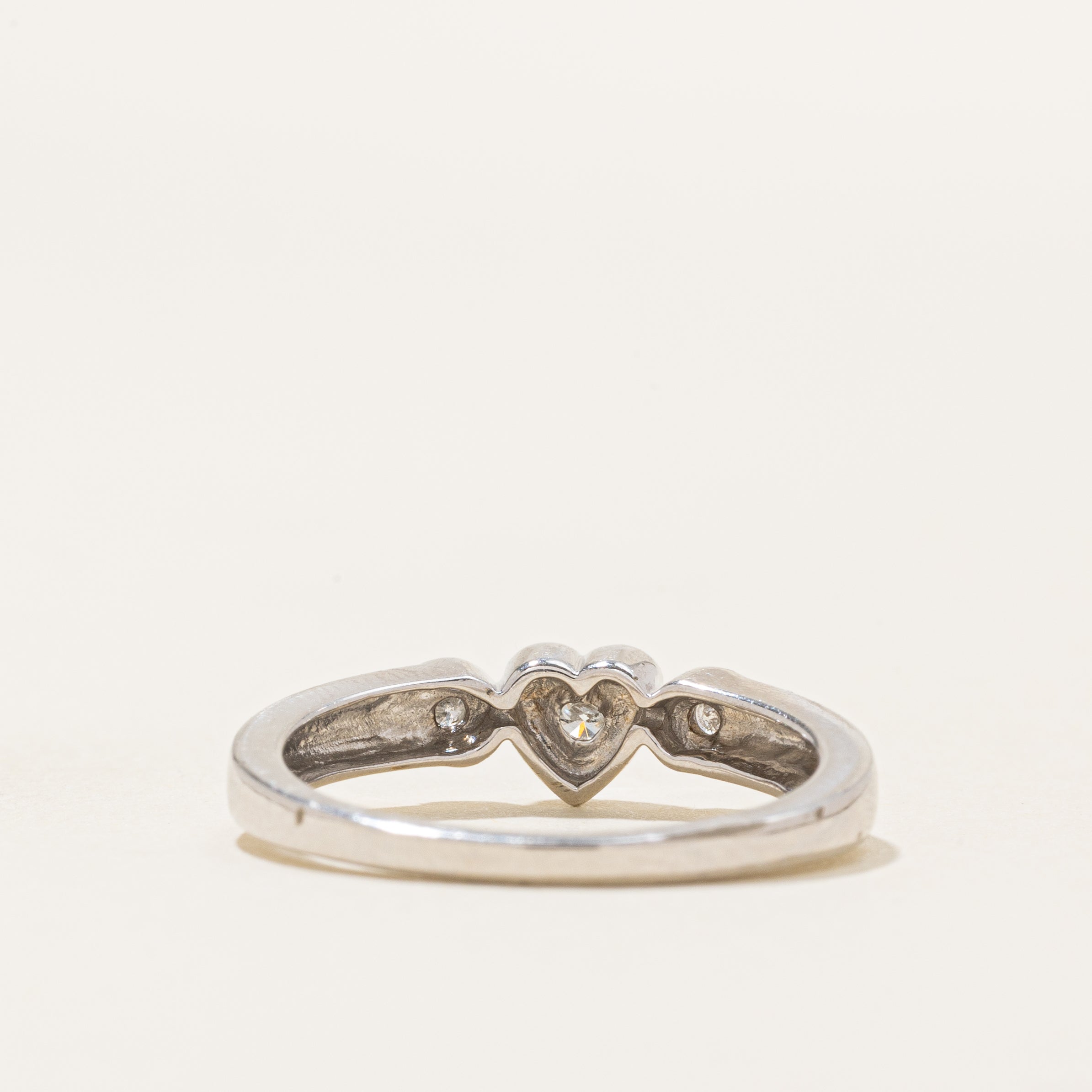 Three Stone Diamond Heart Ring | 0.12ctw | SZ 7.0 |
