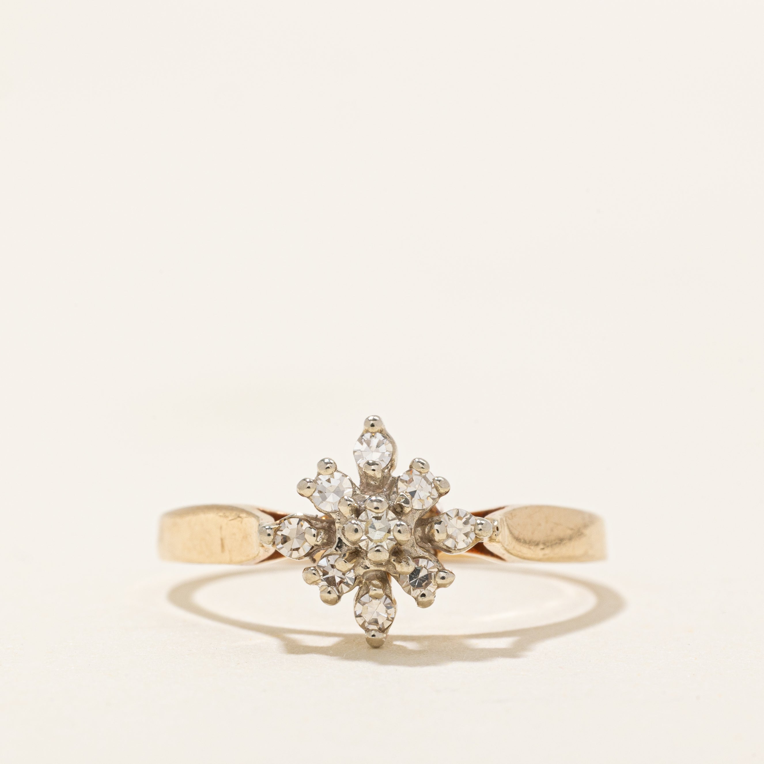 14k Diamond Petal Cluster Ring | 0.09ctw | SZ 5.75 |