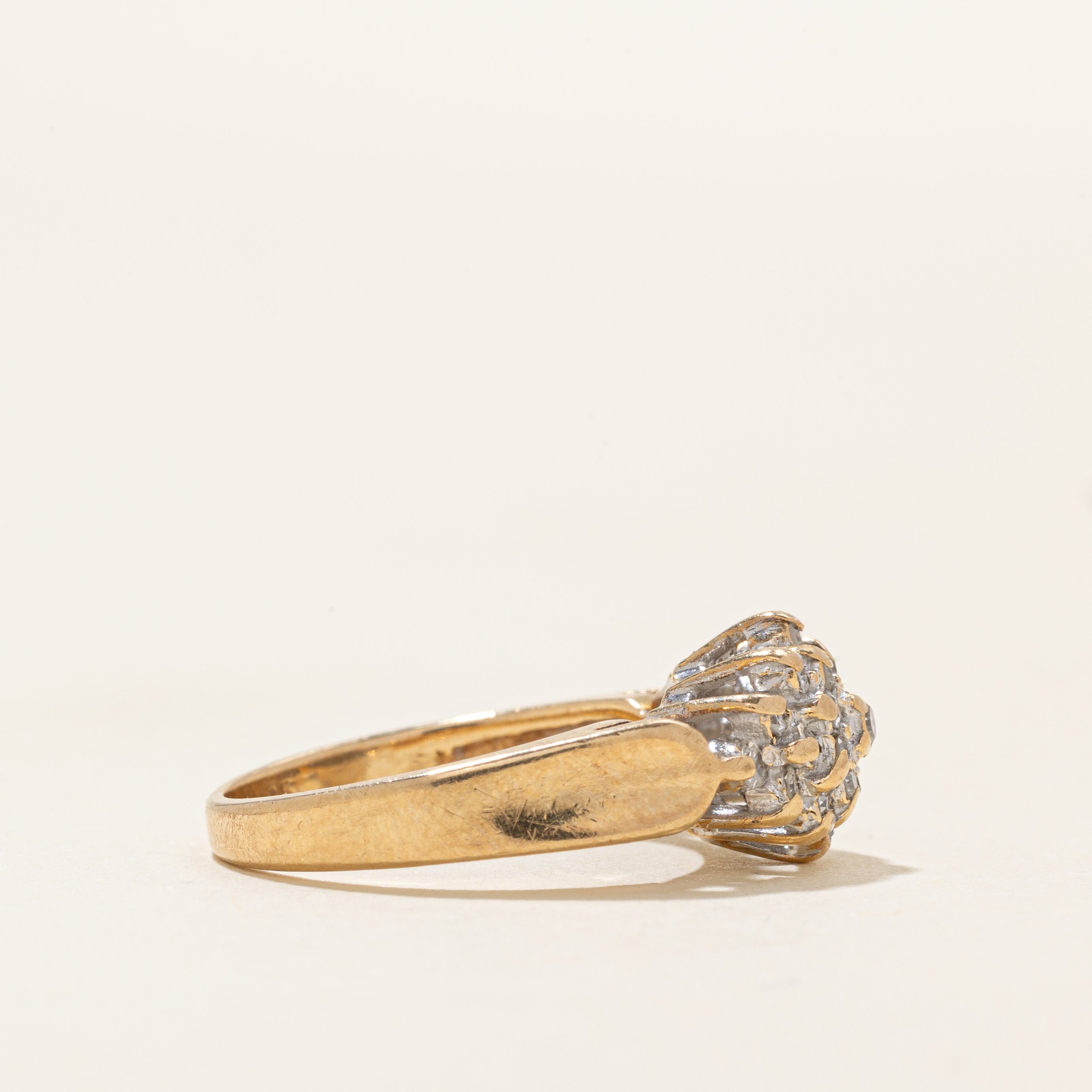 14k Diamond Petal Cluster Ring | 0.25ctw | SZ 4.5 |
