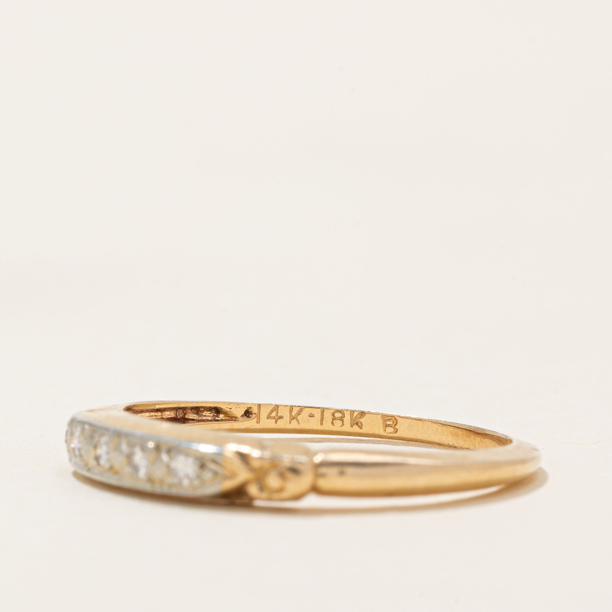 'Bluebird' Diamond Accented Textured Band | 0.05ctw | SZ 4.75 |