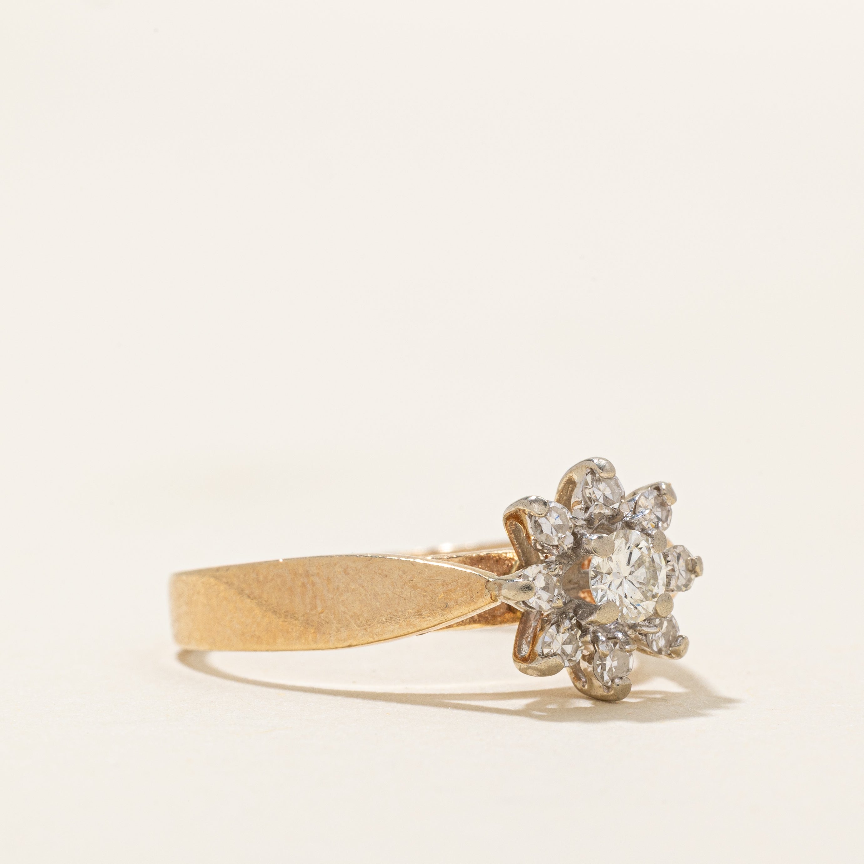 14k Diamond Petal Halo Ring | 0.23ctw | SZ 6.0 |