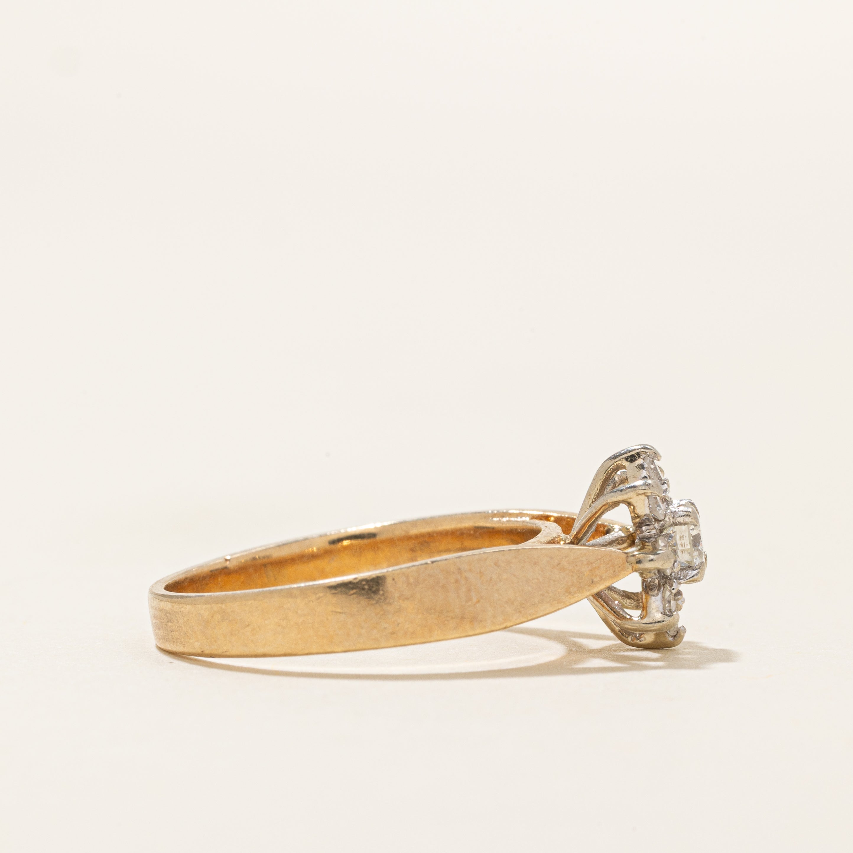 14k Diamond Petal Halo Ring | 0.23ctw | SZ 6.0 |