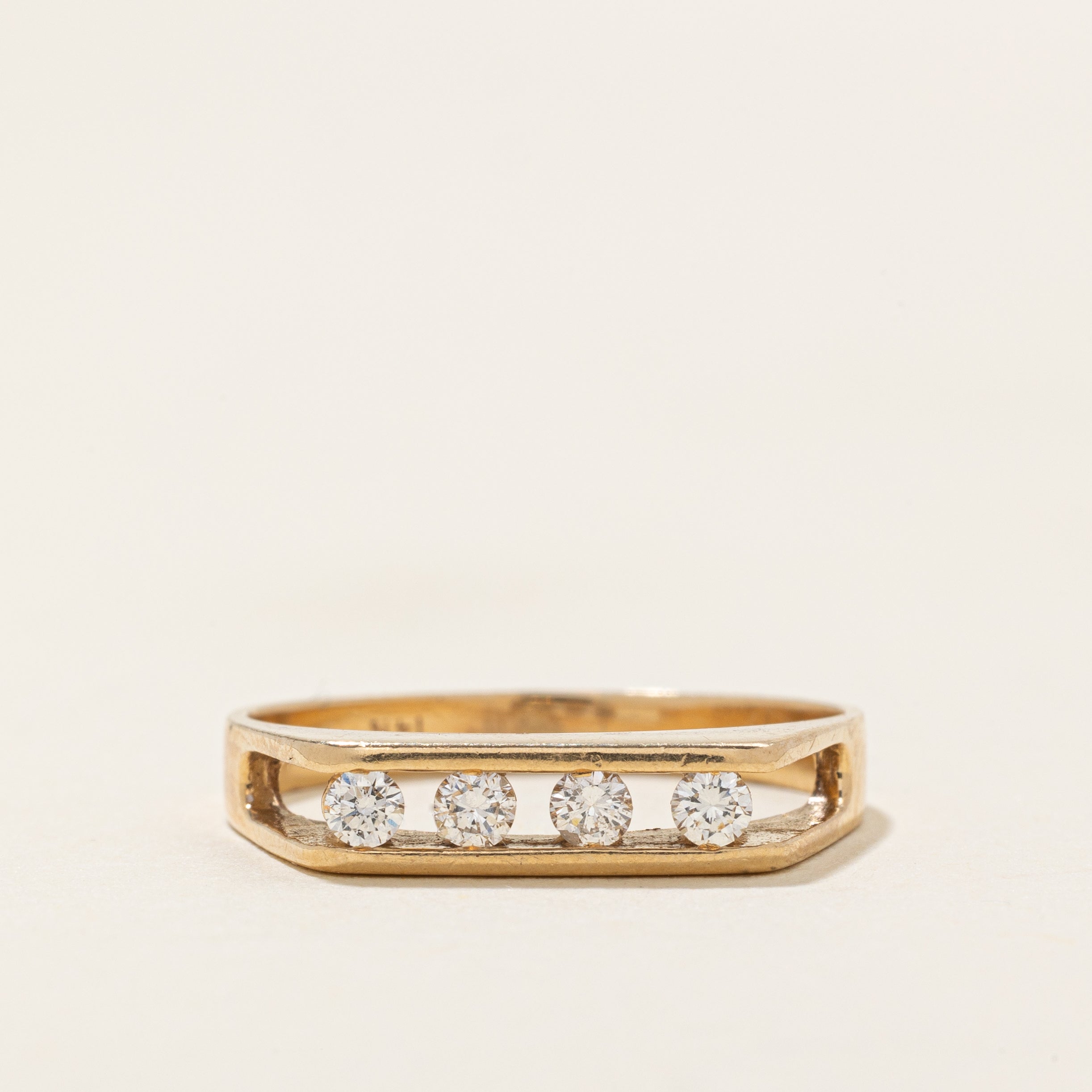 Channel Set Four Stone Diamond Band | 0.1ctw | SZ 6.0 |