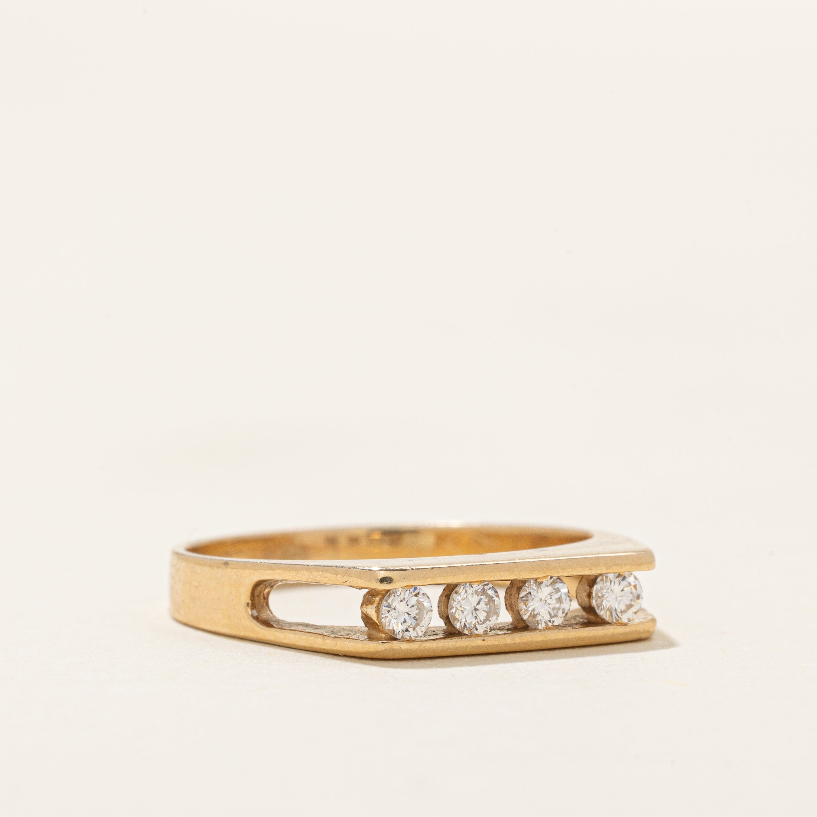 Channel Set Four Stone Diamond Band | 0.1ctw | SZ 6.0 |