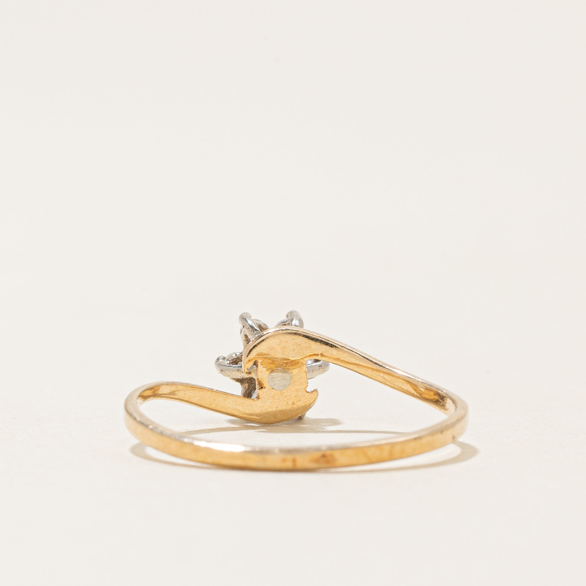 Diamond Cluster Petal Bypass Ring | 0.07ctw | SZ 4.75 |