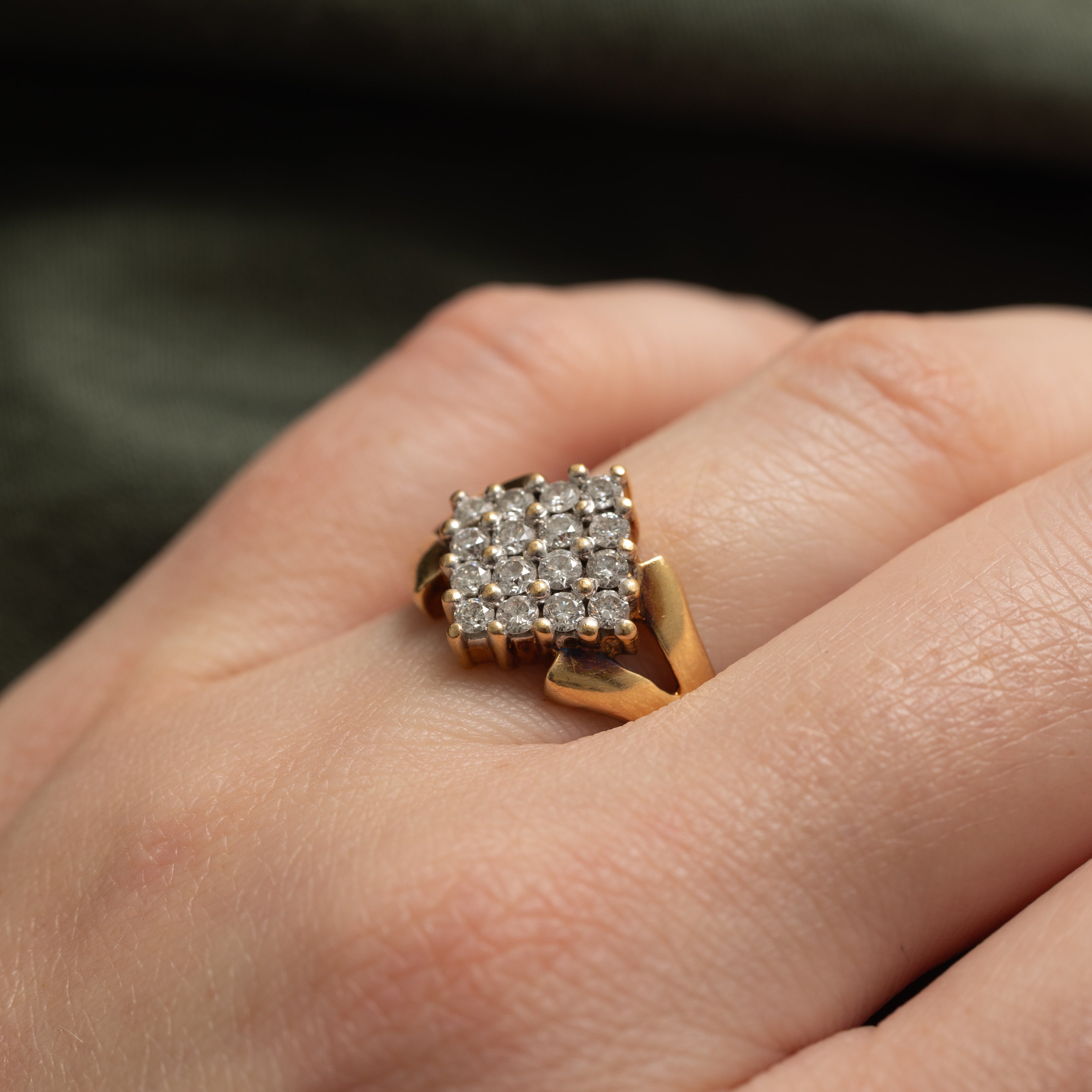 Diamond Cluster Open Shank Cocktail Ring | 0.48ctw | SZ 7.0 |