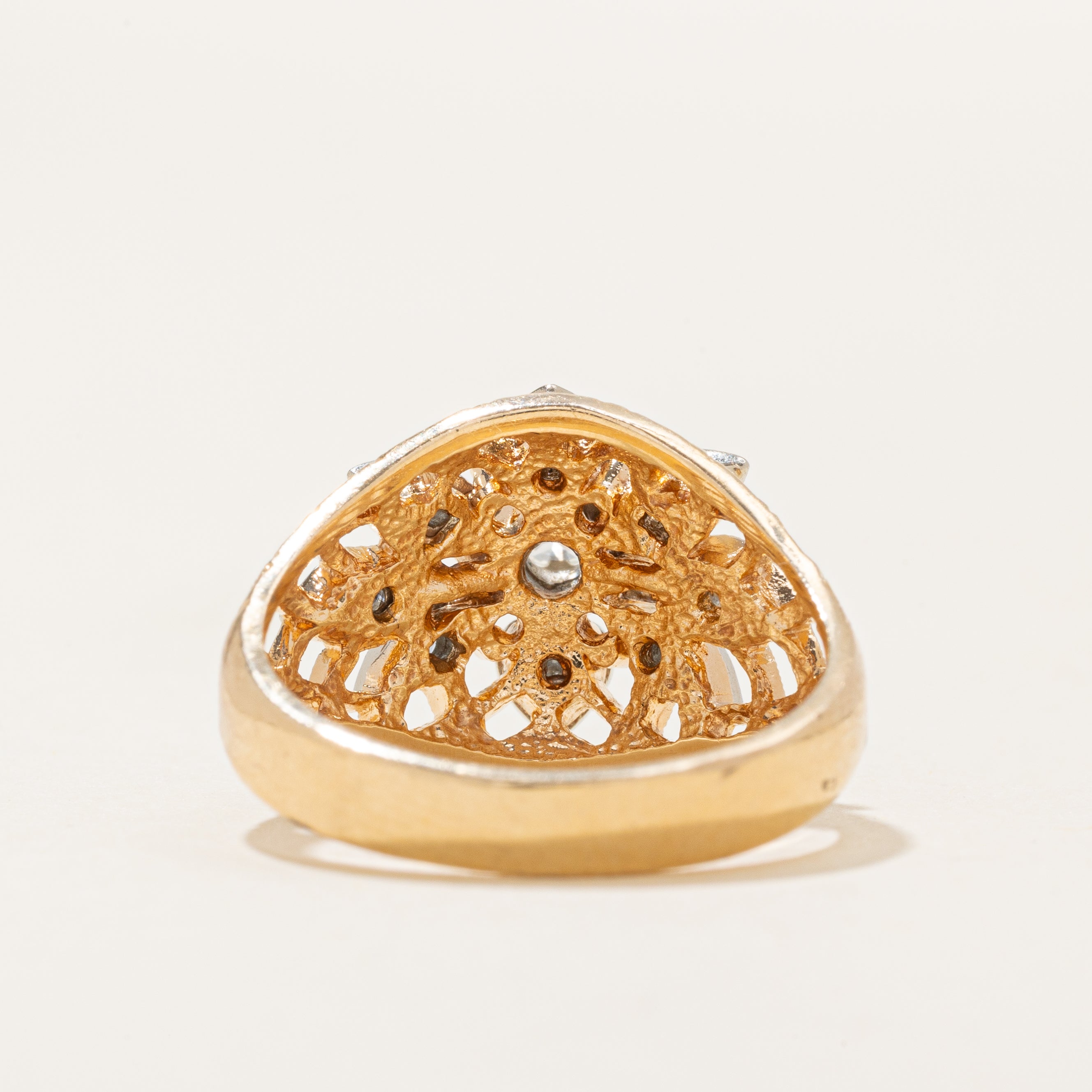 Illusion Set Diamond Openwork Cocktail Ring | 0.2ctw | SZ 6.75 |