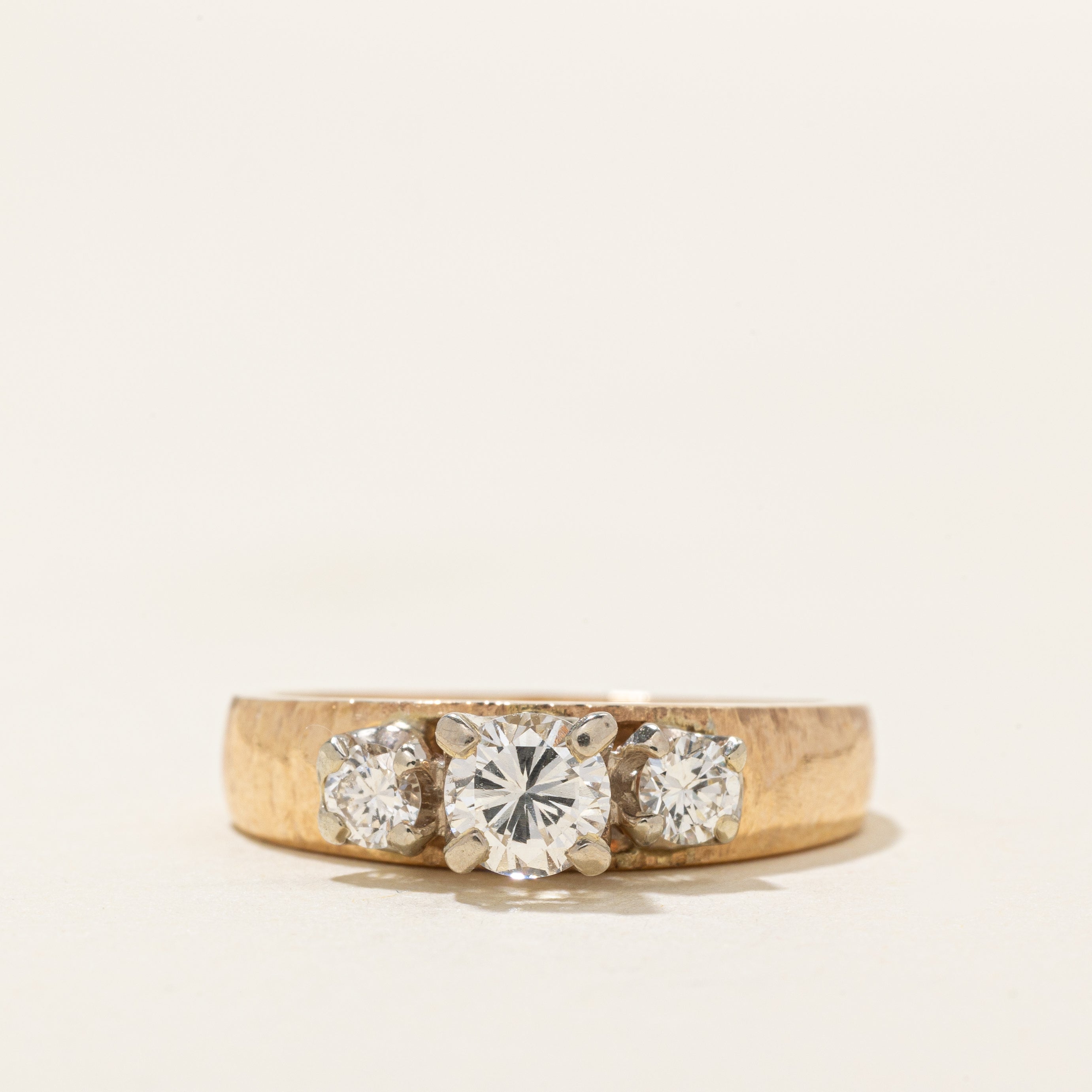 High Set Three Stone Diamond Ring | 0.58ctw | SZ 6.0 |