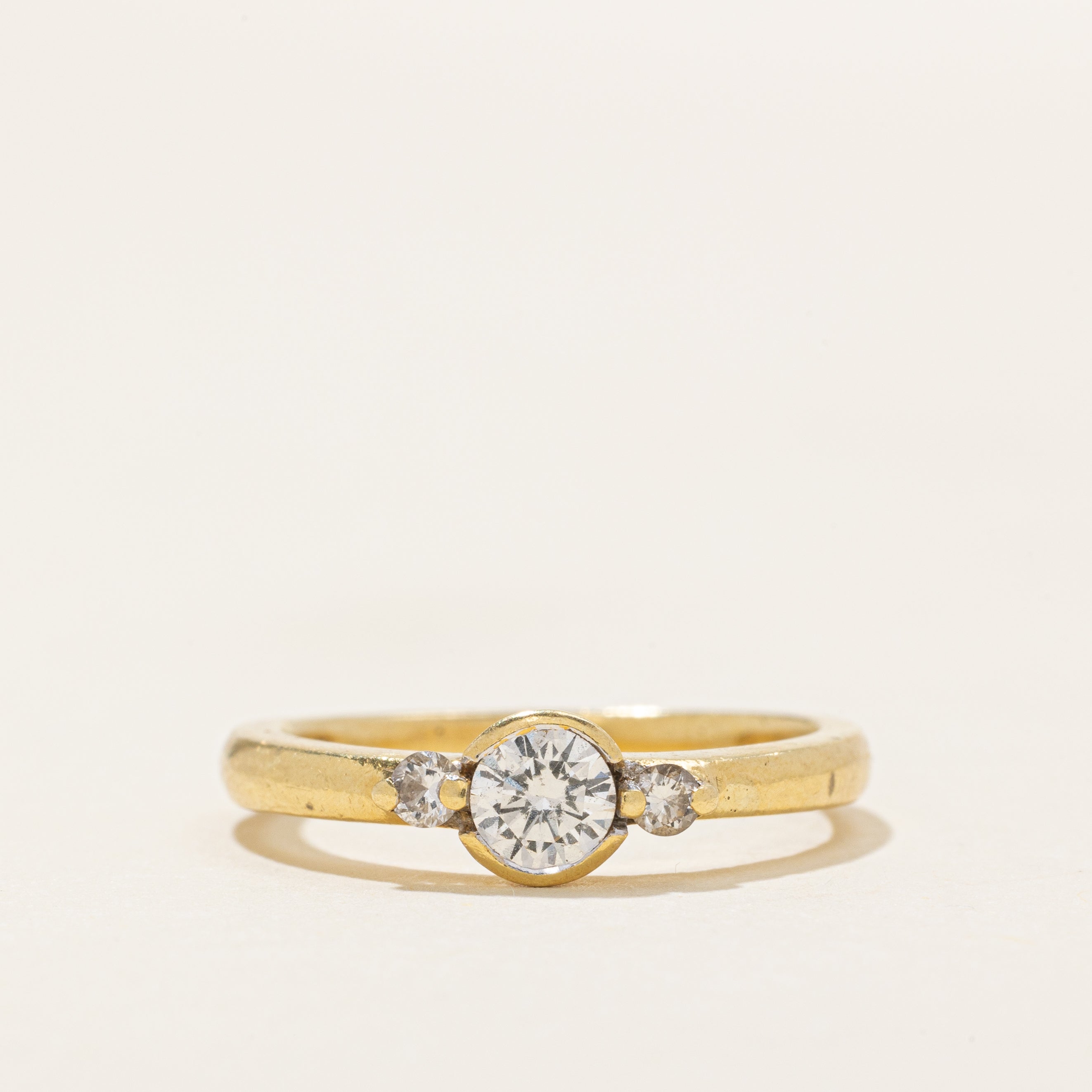 Bezel Set Three Stone Diamond Ring | 0.33ctw | SZ 5.75 |