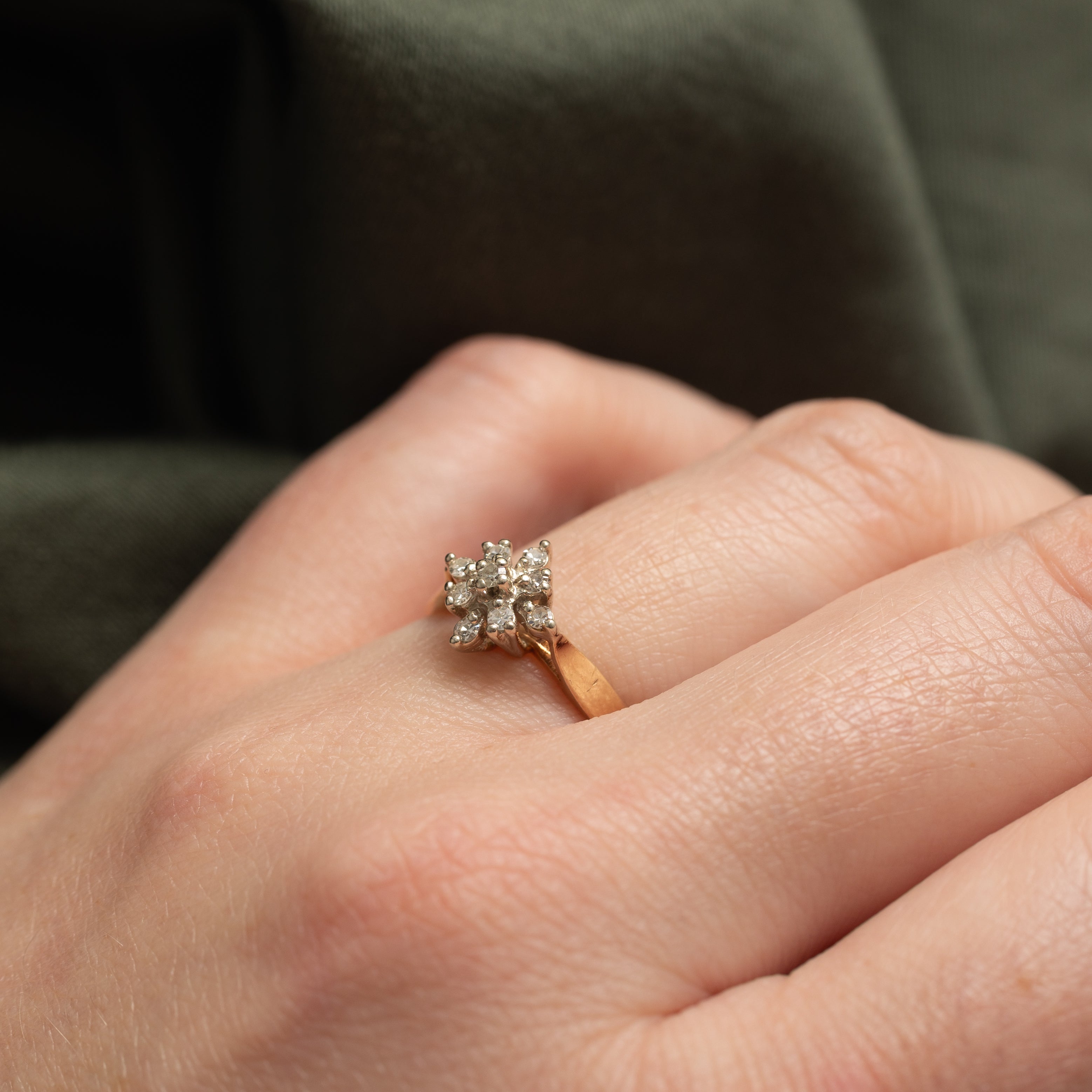 14k Diamond Petal Cluster Ring | 0.09ctw | SZ 5.75 |