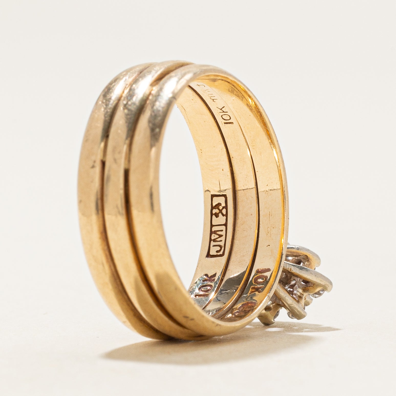 Diamond Cluster Soldered Stacking Bands | 0.11ctw | SZ 5.5 |