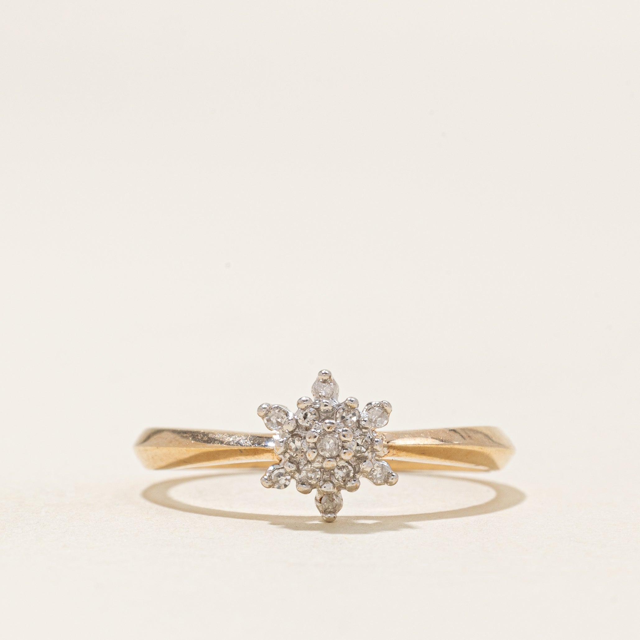 Diamond Cluster Petal Ring | 0.07ctw | SZ 7.0 |