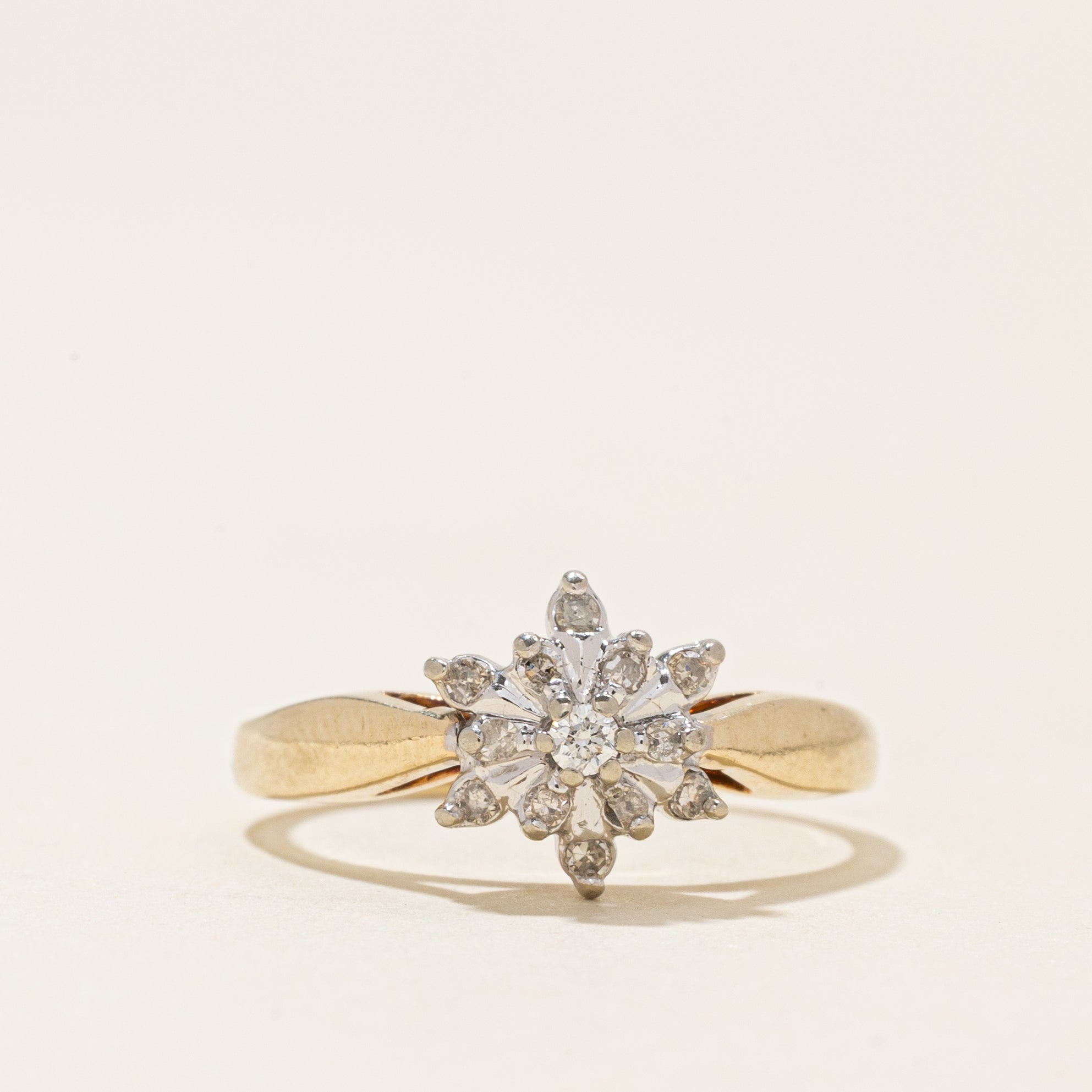 Diamond Cluster Petal Ring | 0.08ctw | SZ 4.75 |