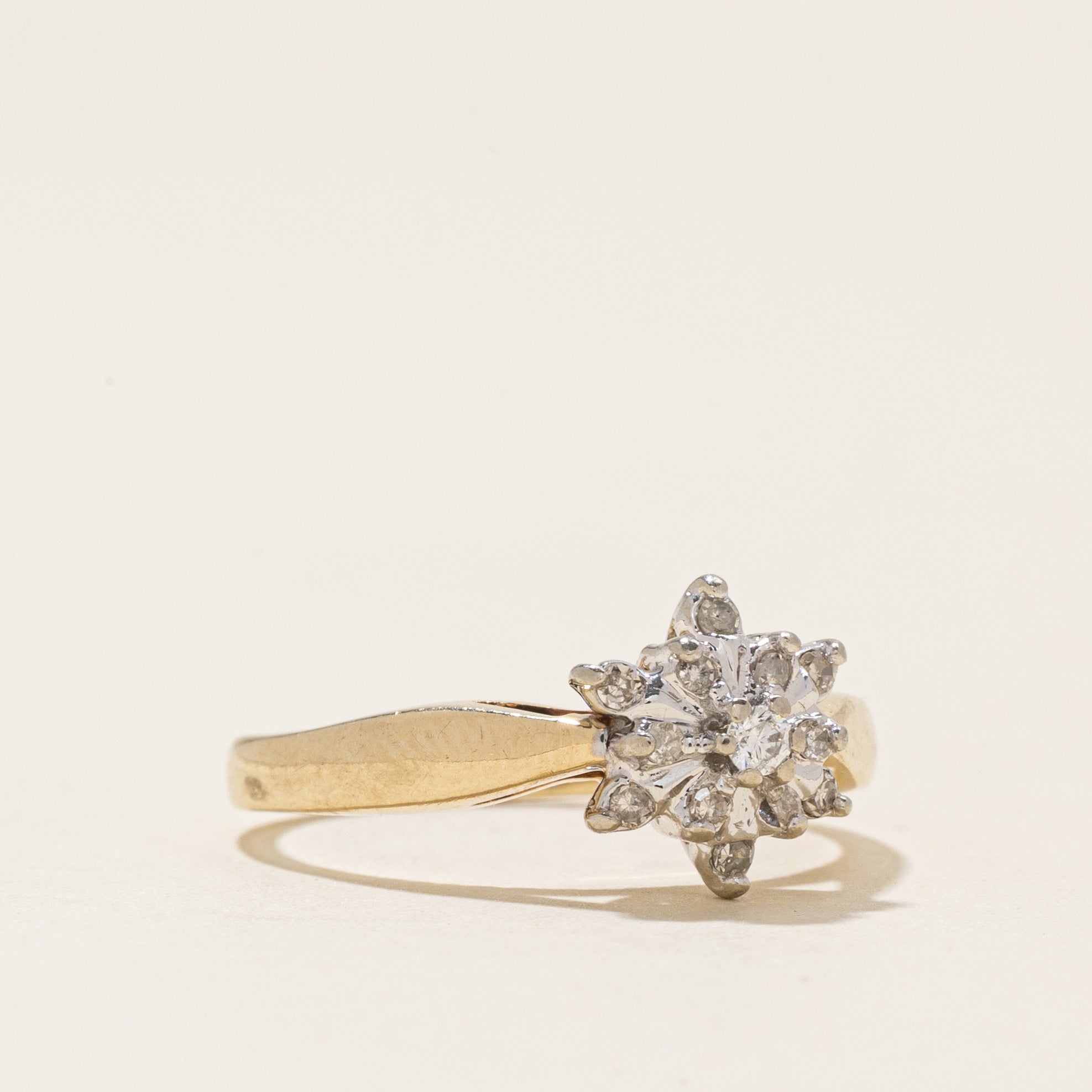 Diamond Cluster Petal Ring | 0.08ctw | SZ 4.75 |