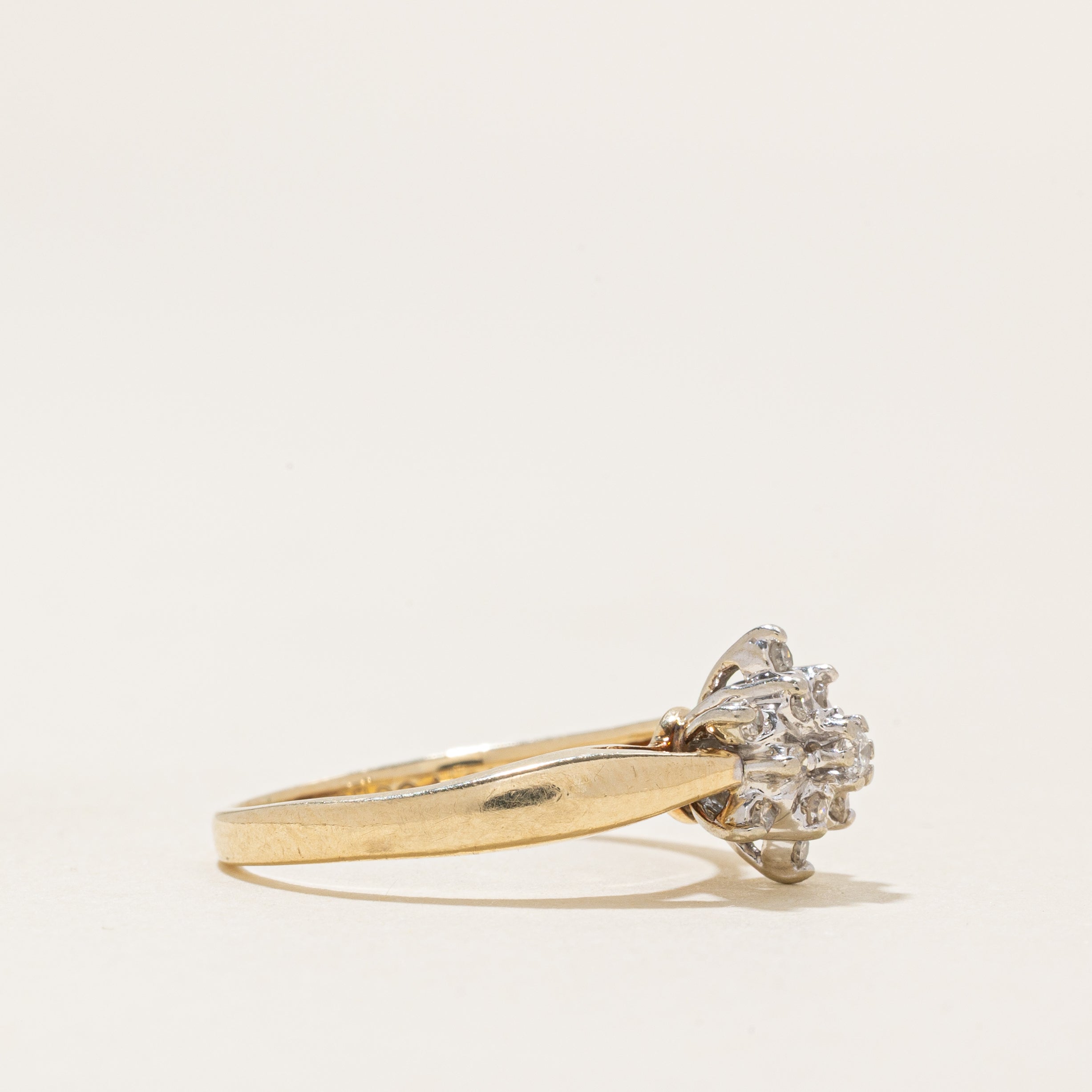 Diamond Cluster Petal Ring | 0.08ctw | SZ 4.75 |