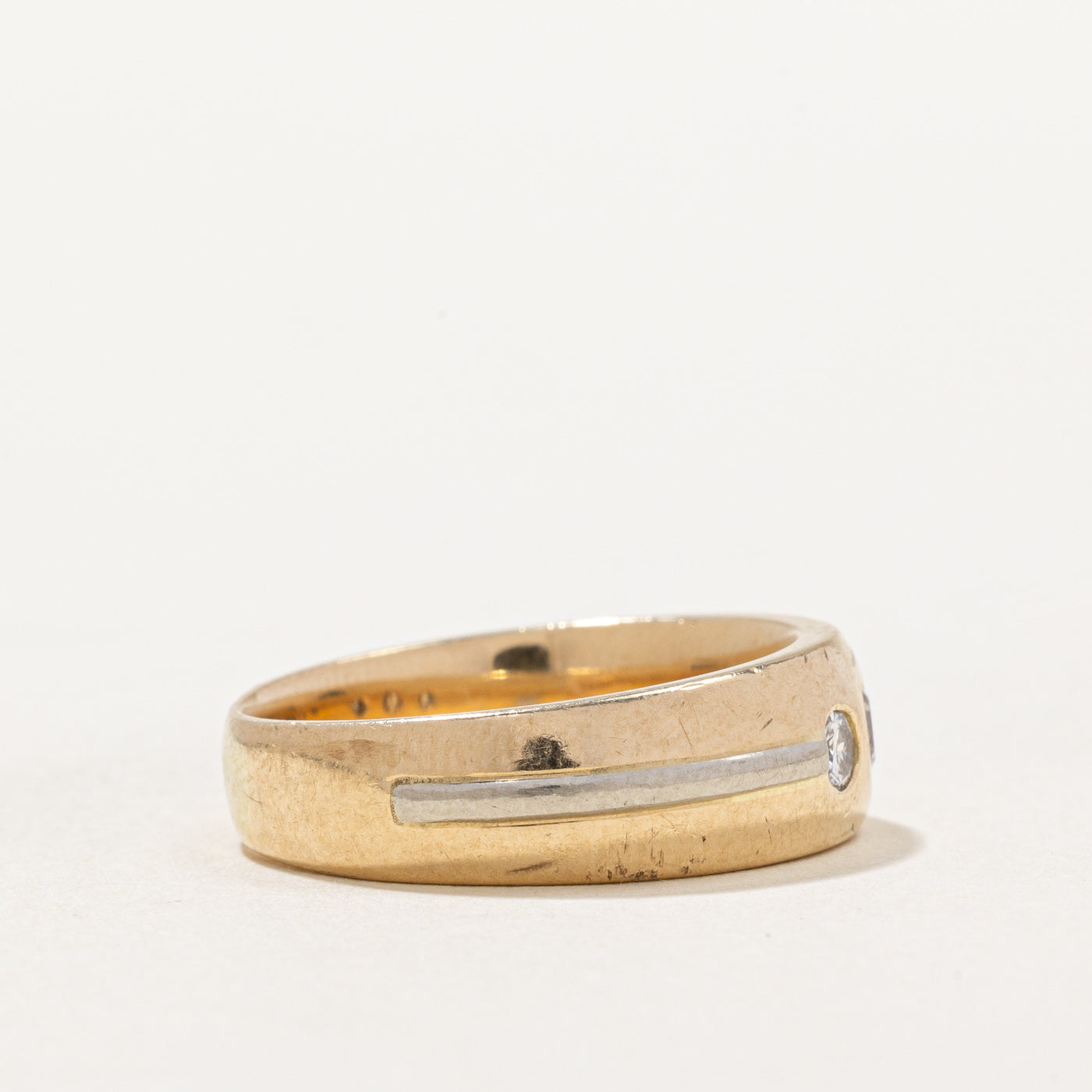 Three Stone Flush Set Diamond Band | 0.29ctw | SZ 6.5 |