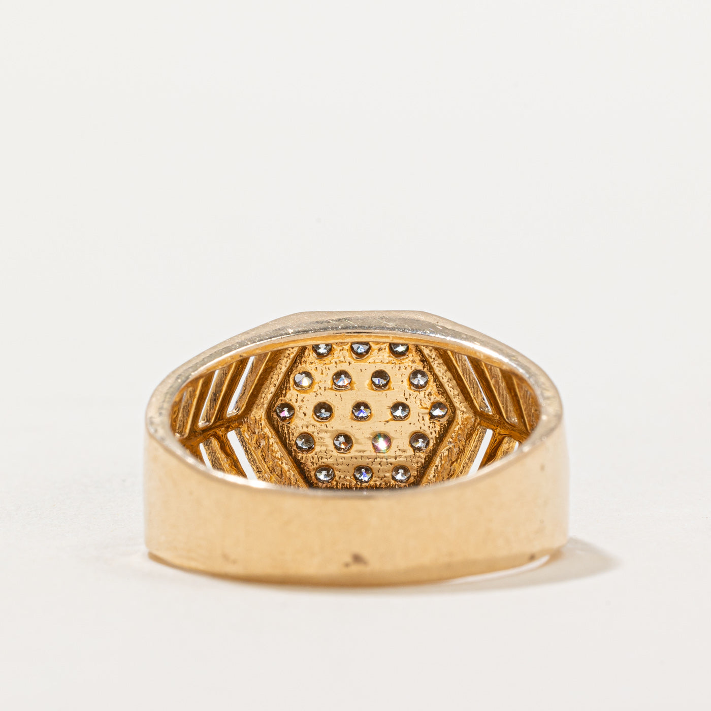 Hexagon Shaped Diamond Cluster Ring | 0.77ctw | SZ 10.25 |
