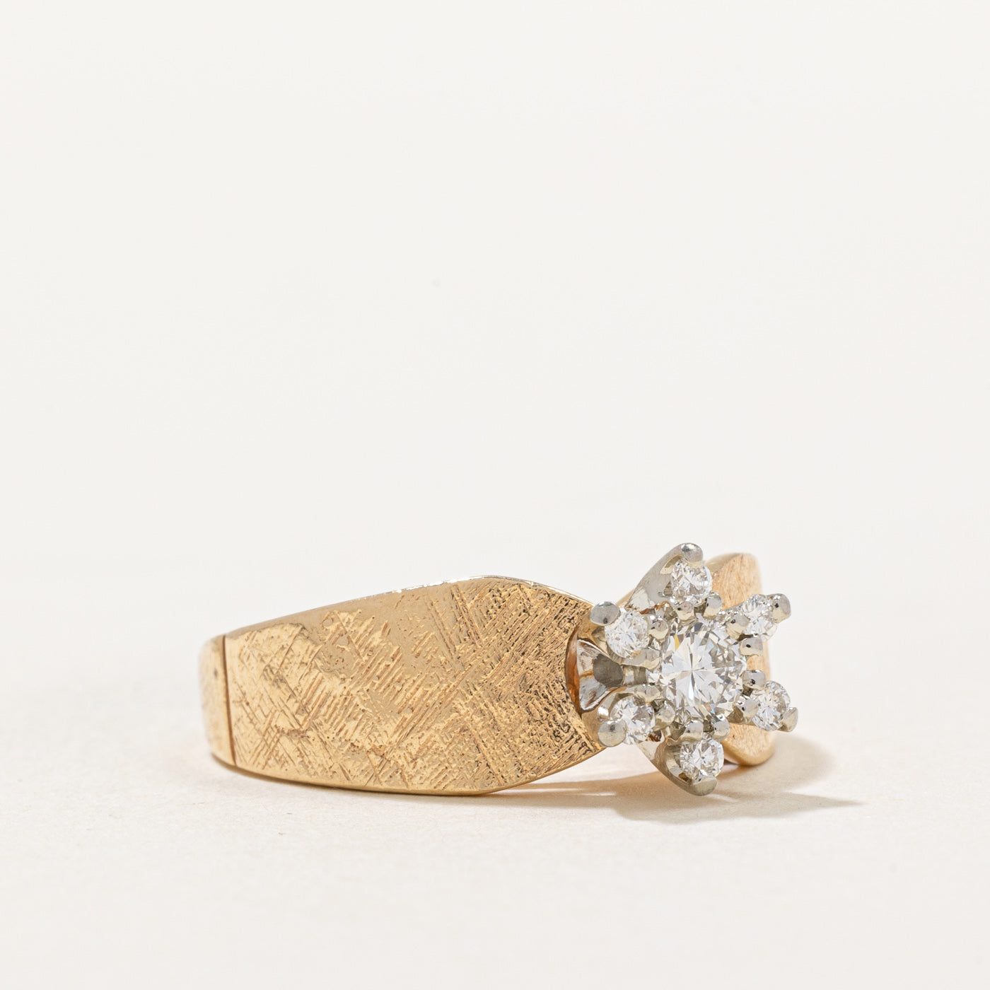Diamond Cluster Reverse Tapered Ring | 0.37ctw | SZ 7.25 |