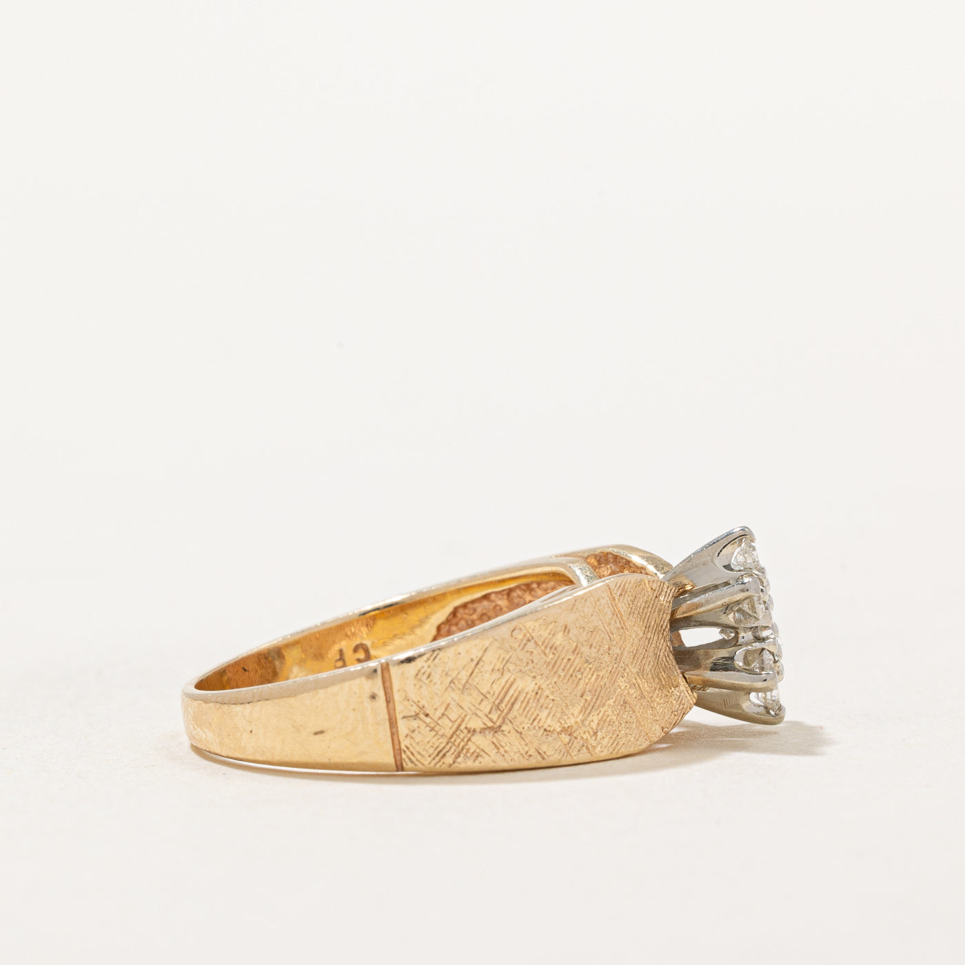 Diamond Cluster Reverse Tapered Ring | 0.37ctw | SZ 7.25 |