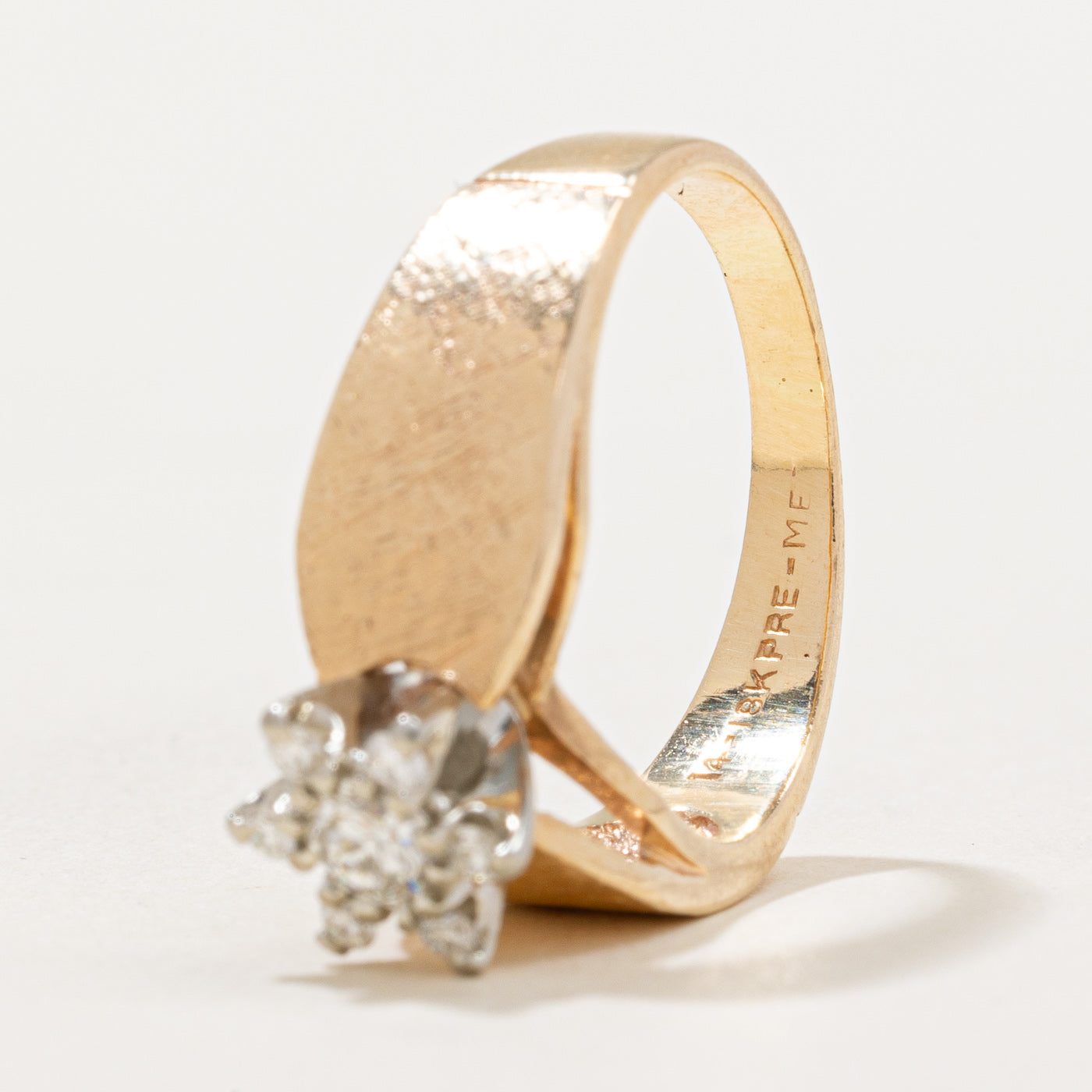 Diamond Cluster Reverse Tapered Ring | 0.37ctw | SZ 7.25 |