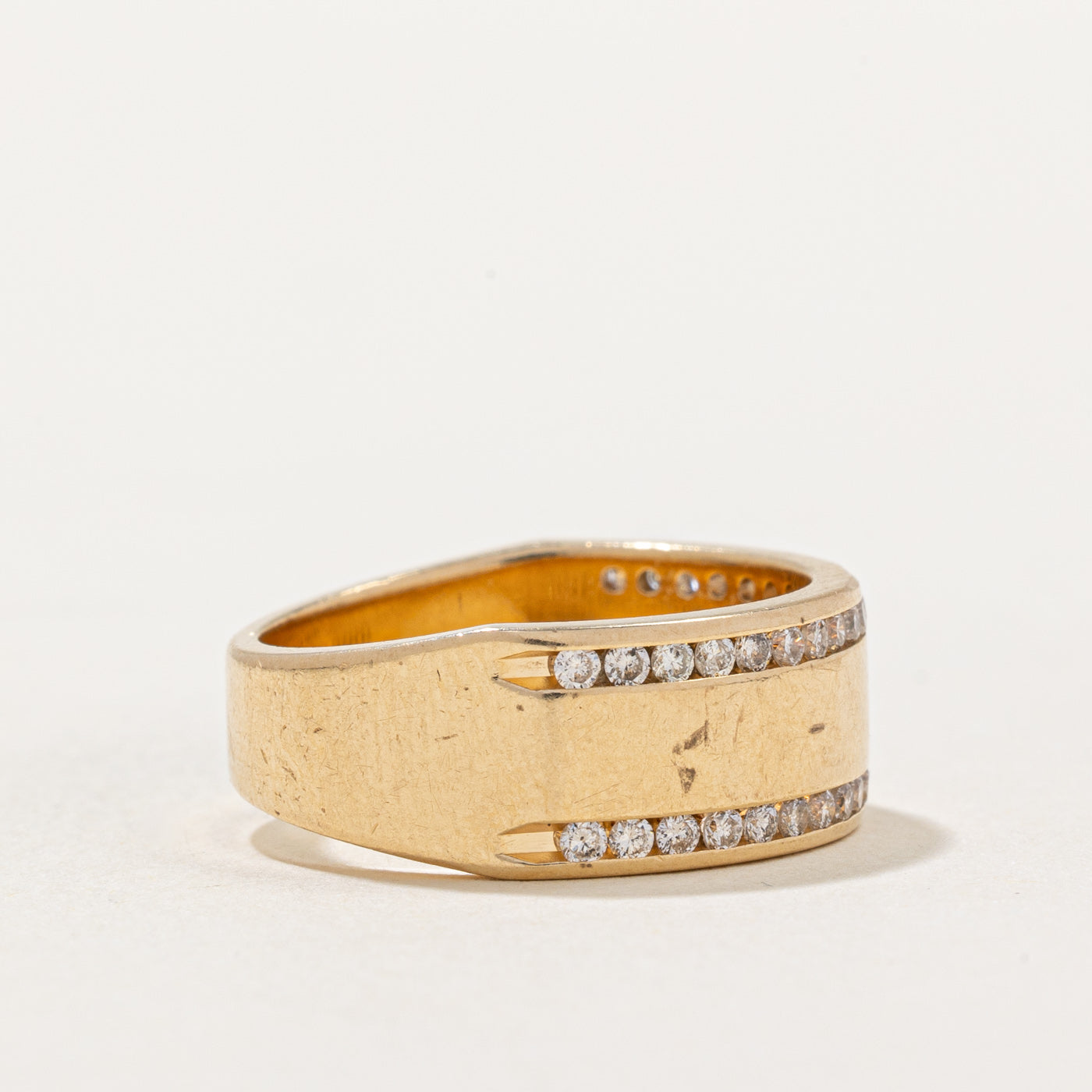 Diamond Edged Cigar Band | 0.42ctw | SZ 6.5 |