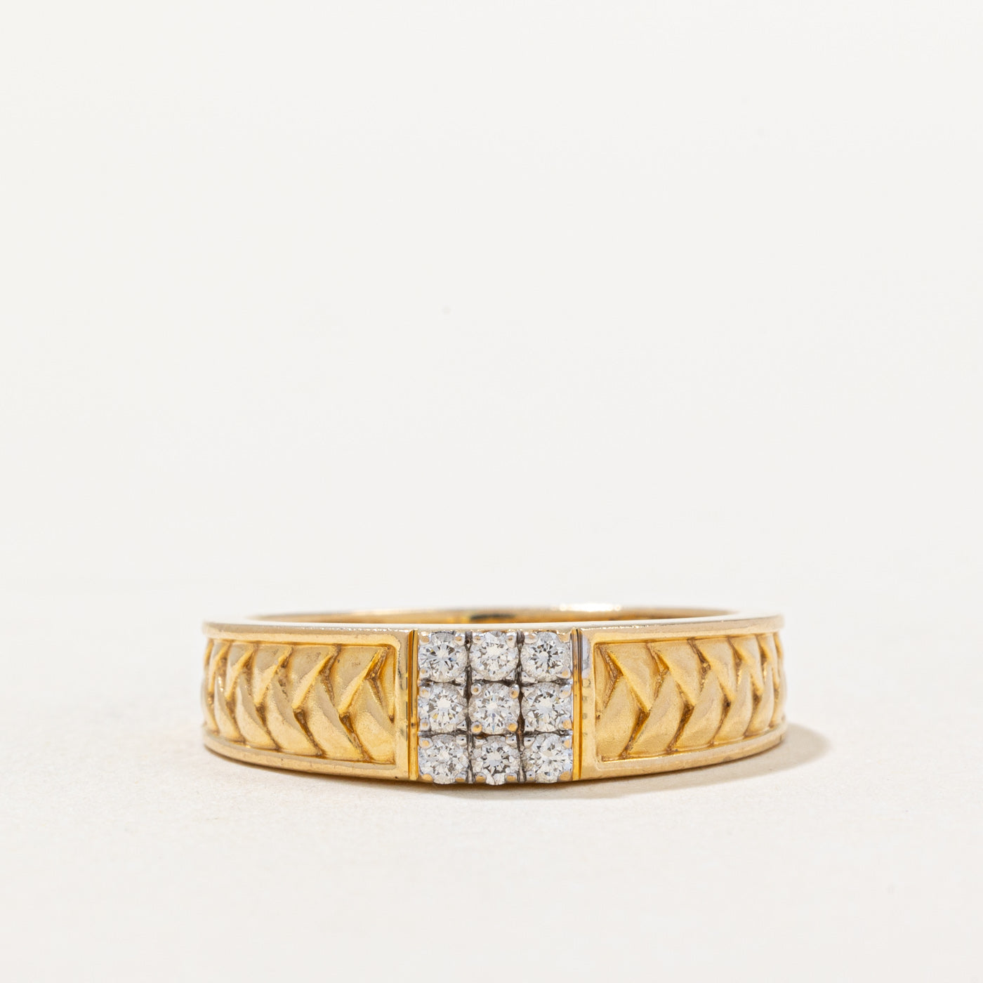 Diamond Grid Woven Band Ring | 0.22ctw | SZ 8.5 |