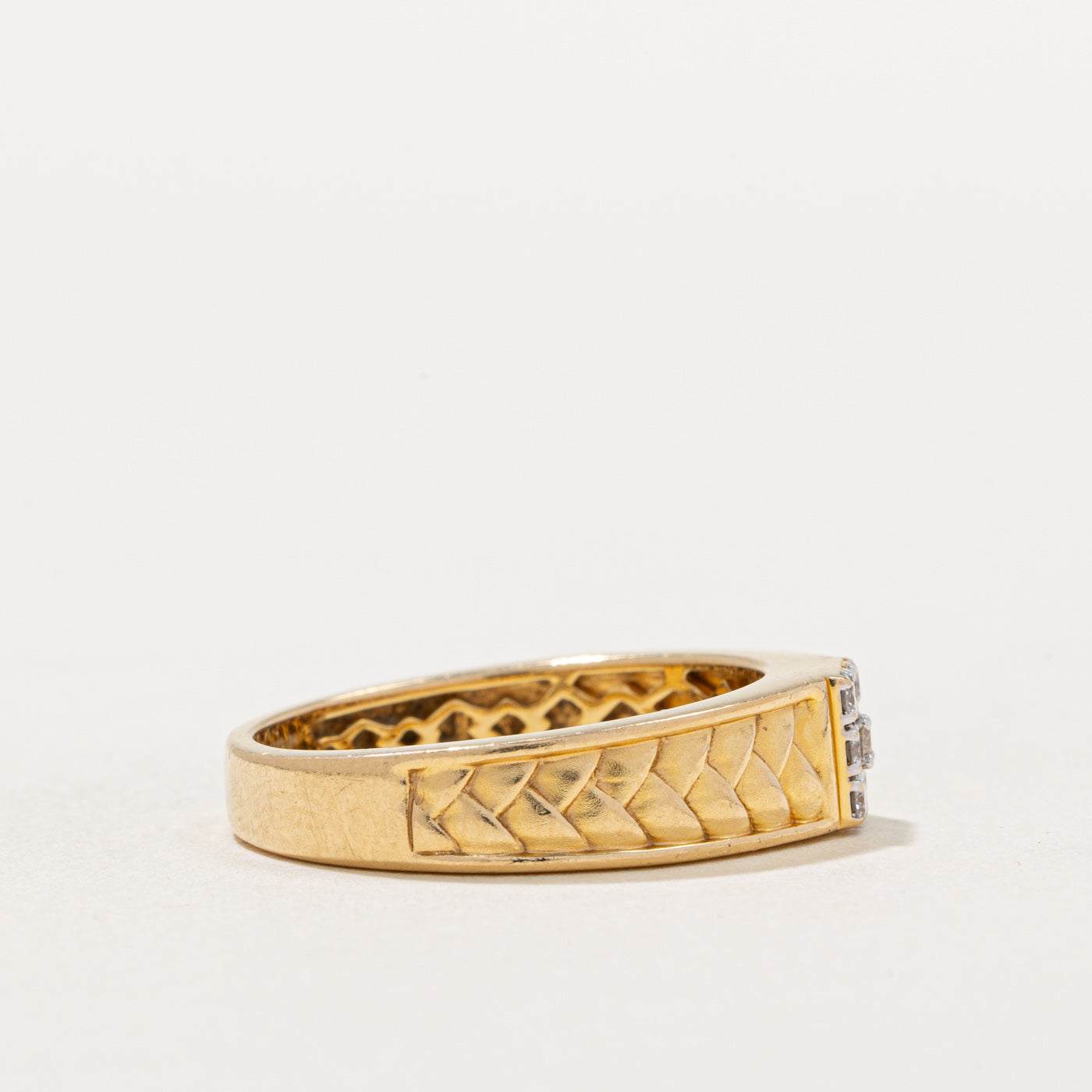 Diamond Grid Woven Band Ring | 0.22ctw | SZ 8.5 |