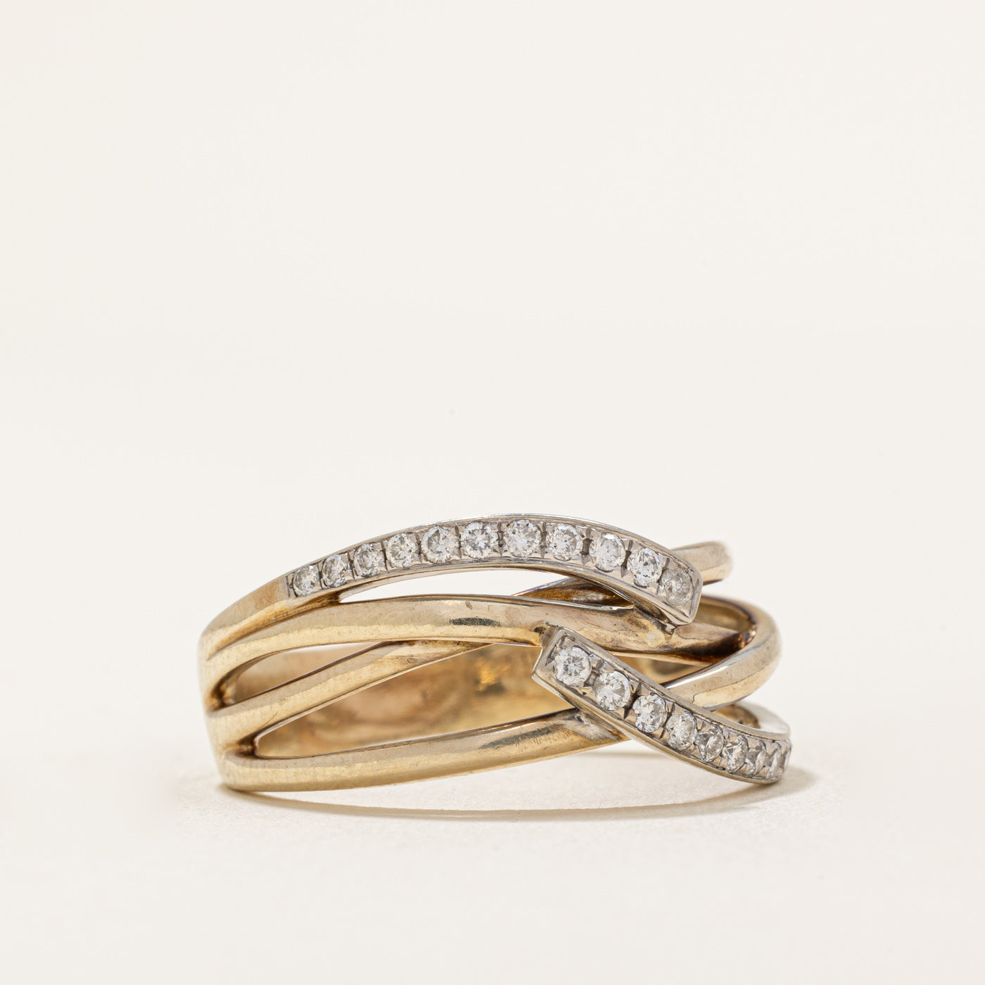 Diamond Double Crossover Ring | 0.32ctw | SZ 10.75