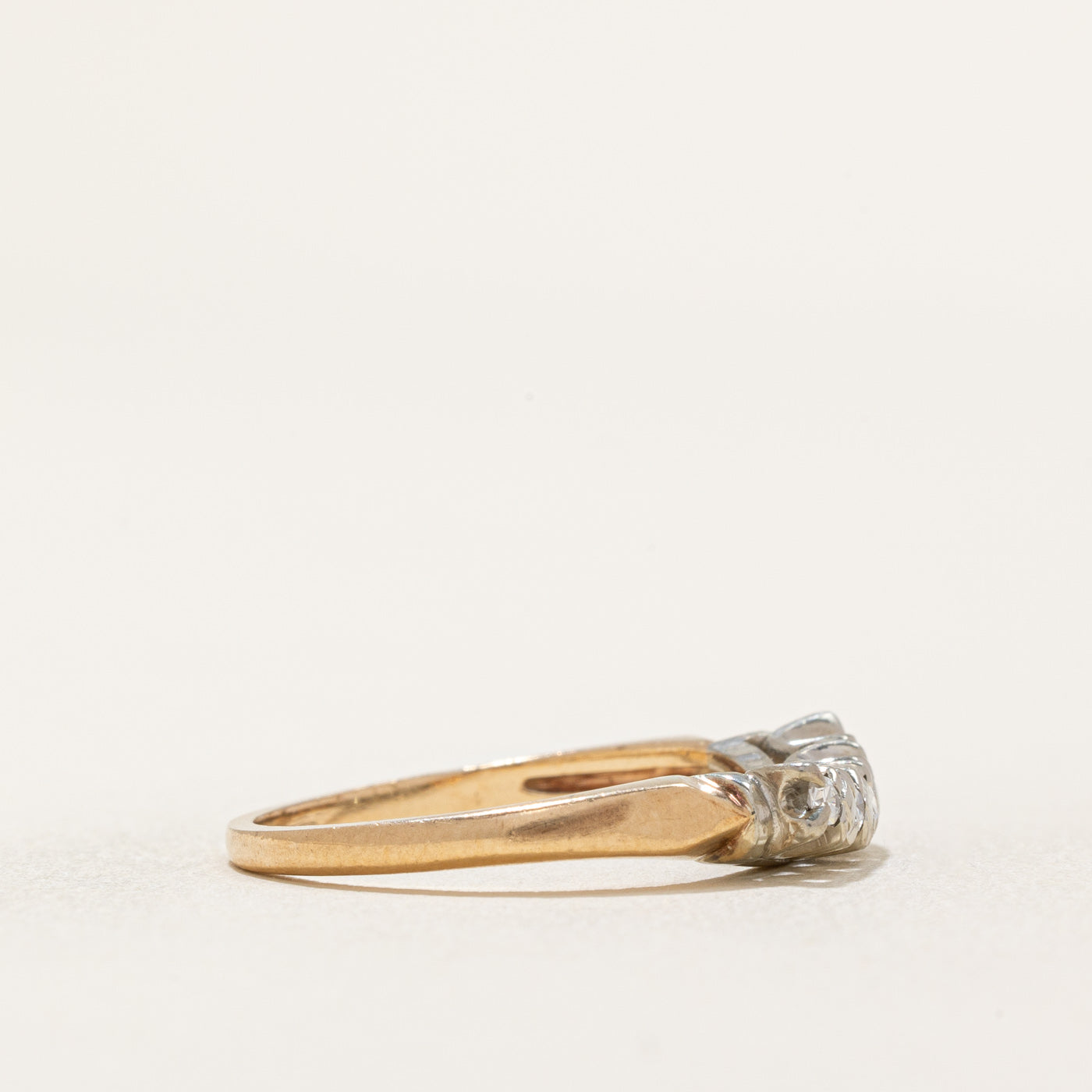 Bague contour vintage en diamants | 0,08 ct | Taille 5,5